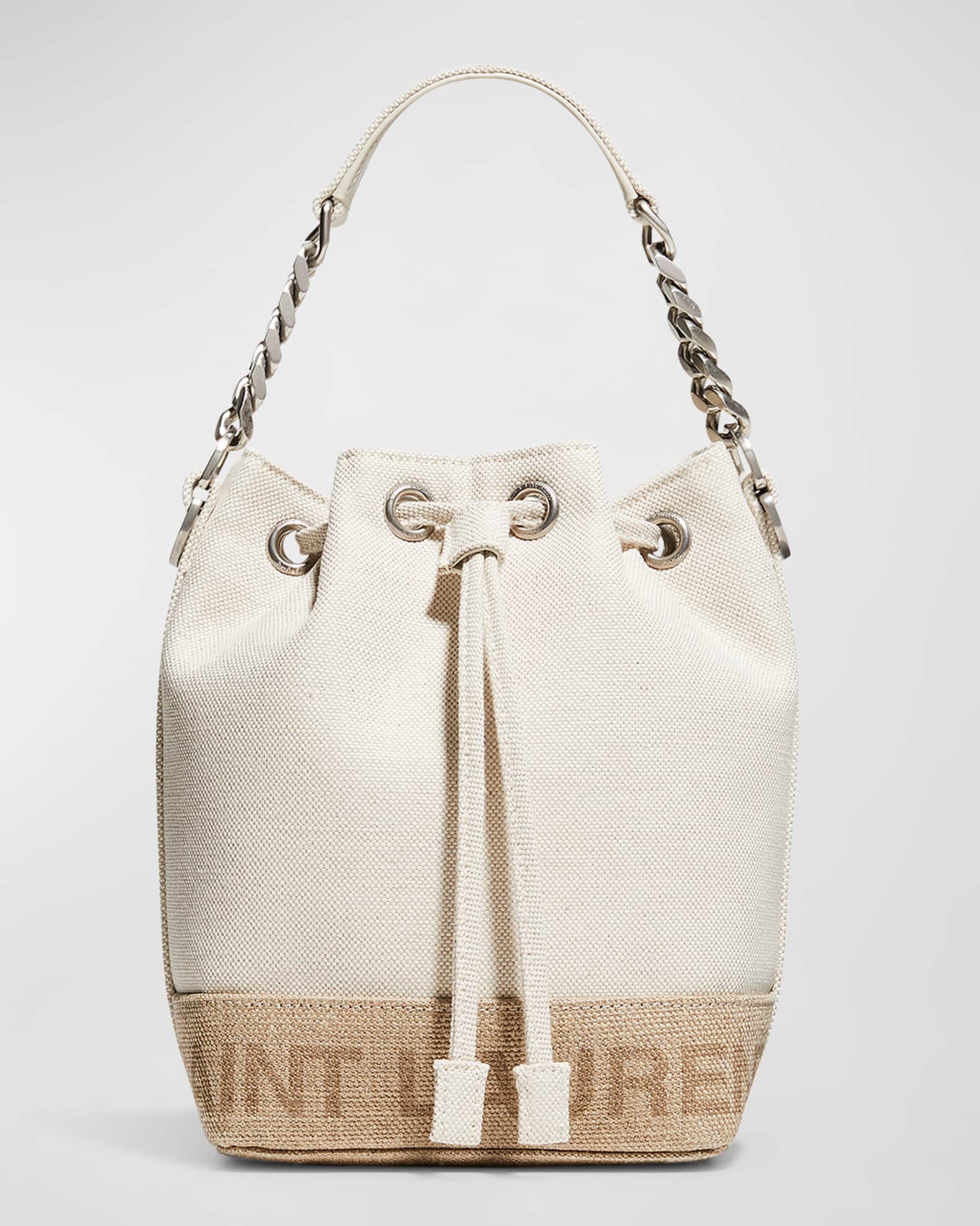 Saint Laurent Rive Gauche Small Bucket Bag in Canvas | Neiman Marcus