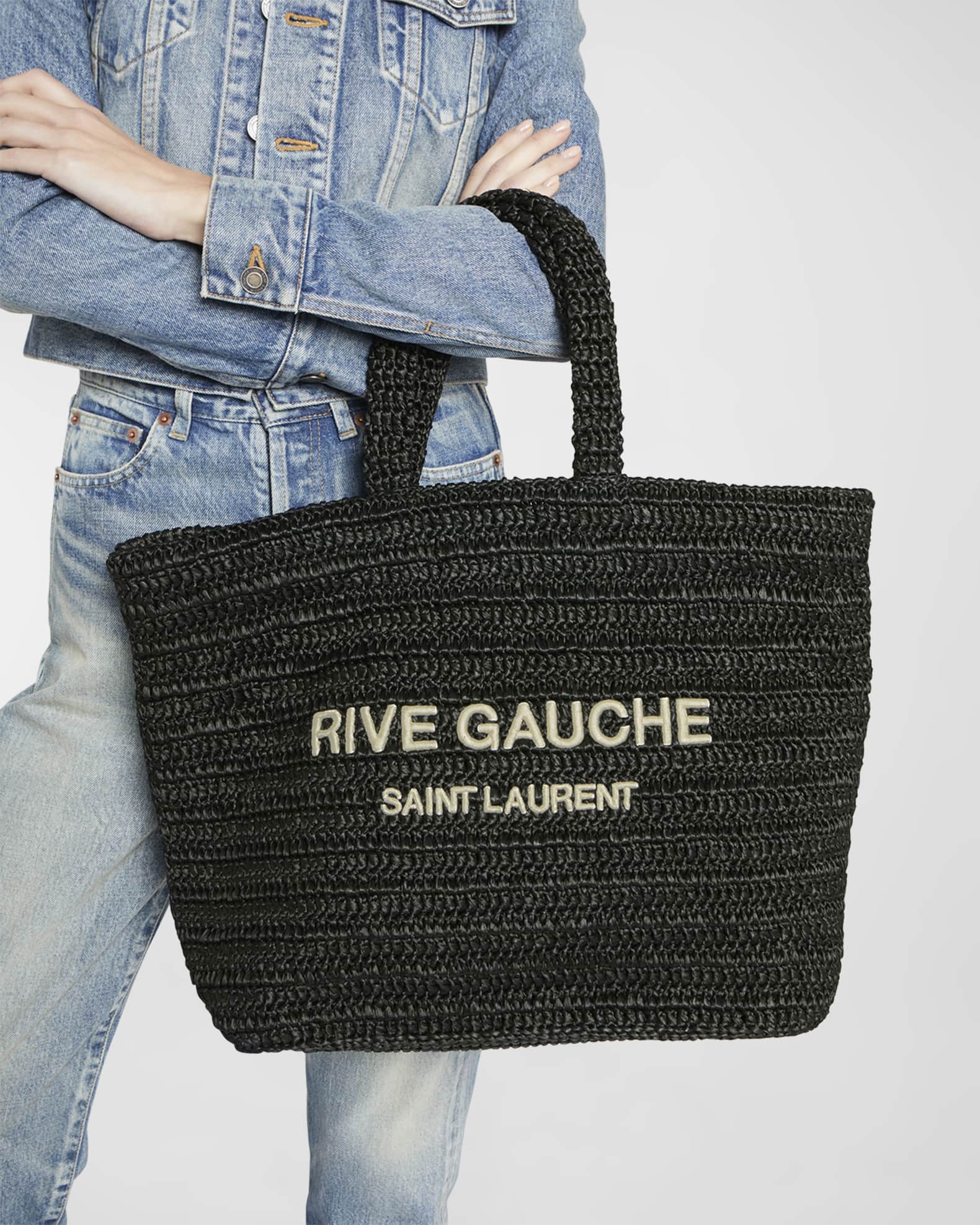 The world's most luxurious beach bag - The Saint Laurent Rive Gauche Tote*  - The Luxe List