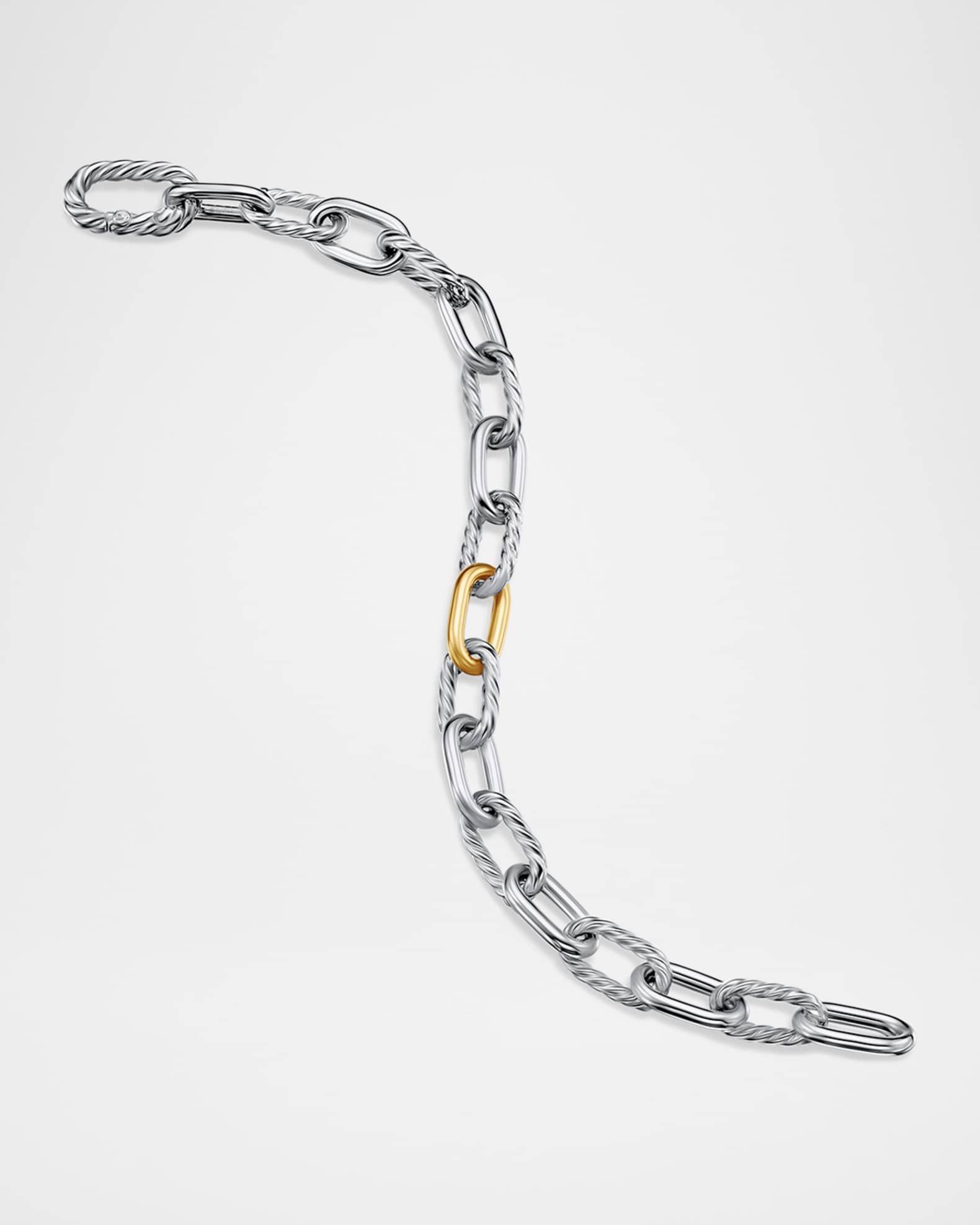 DY Madison Chain Bracelet in Silver with 18K Gold, 8.5mm 1