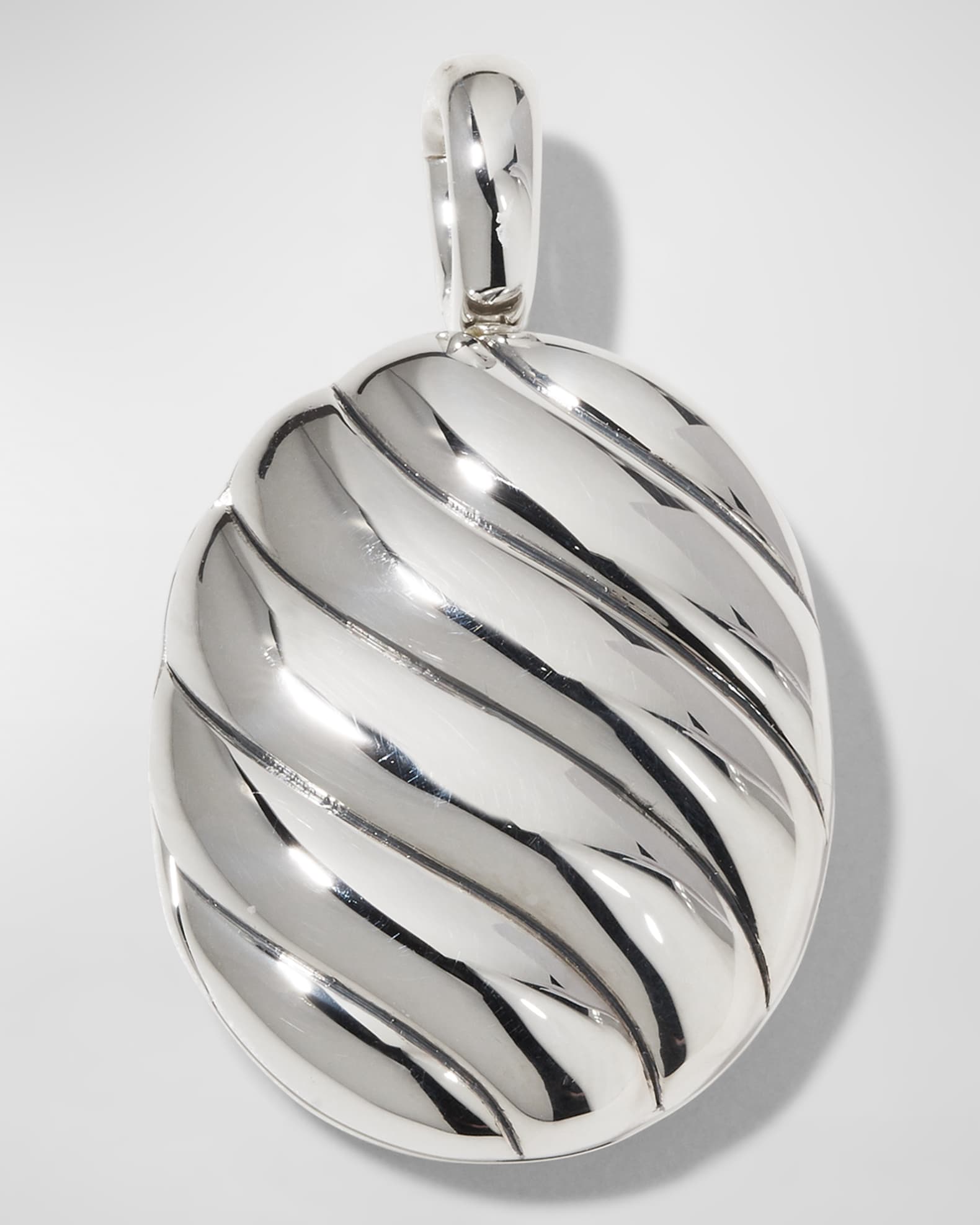 Sculpted Cable Locket Enhancer in Sterling Silver 0
