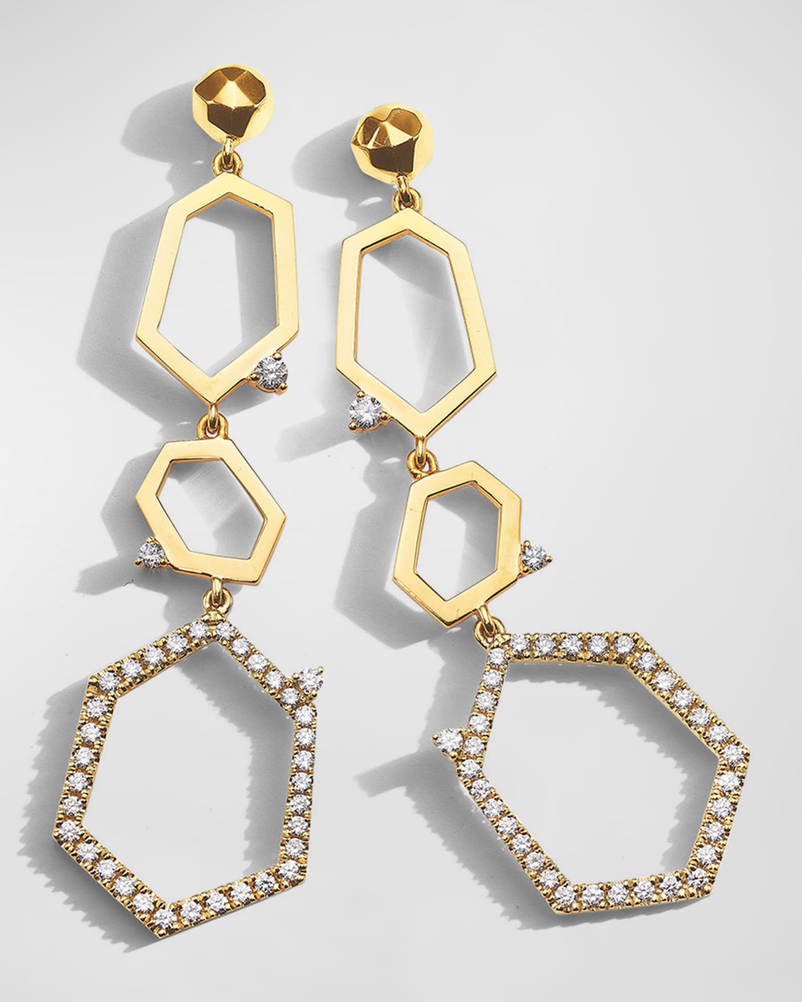 18K Yellow Gold Jackson Pave Diamond Drop Earrings  0