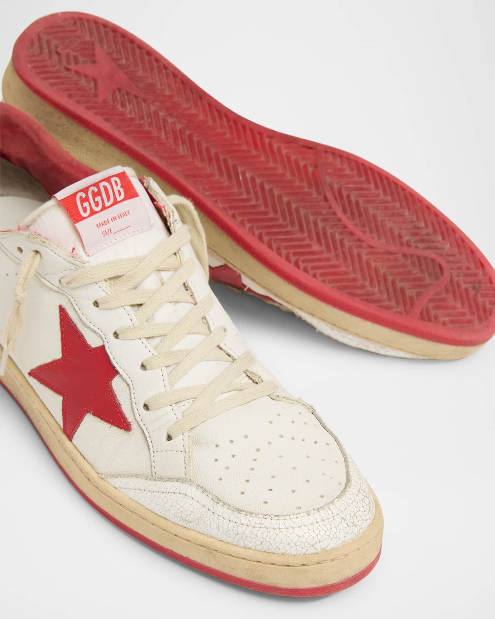 Golden Goose Men's Ball Star Distressed Low-Top Sneakers