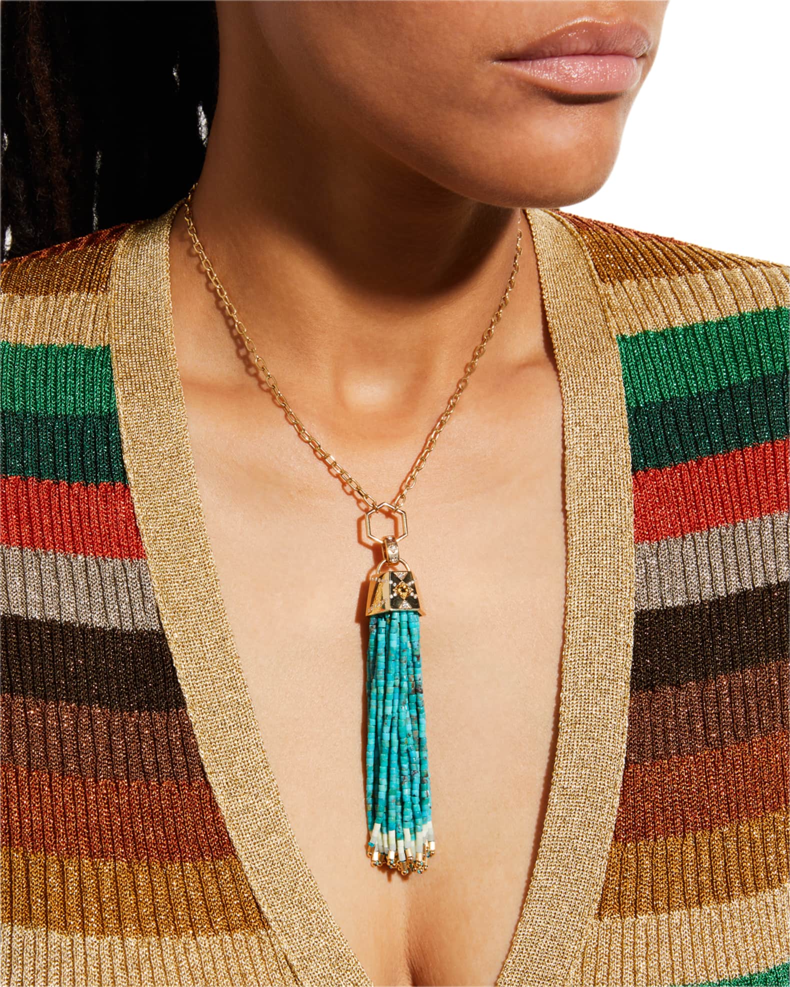 Turqoise and Citrine Tassel 1
