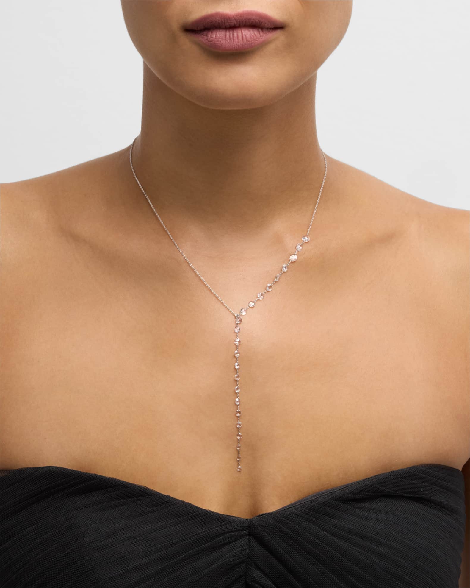 Round Rose Cut Diamond Y Necklace, 3.0tcw 1