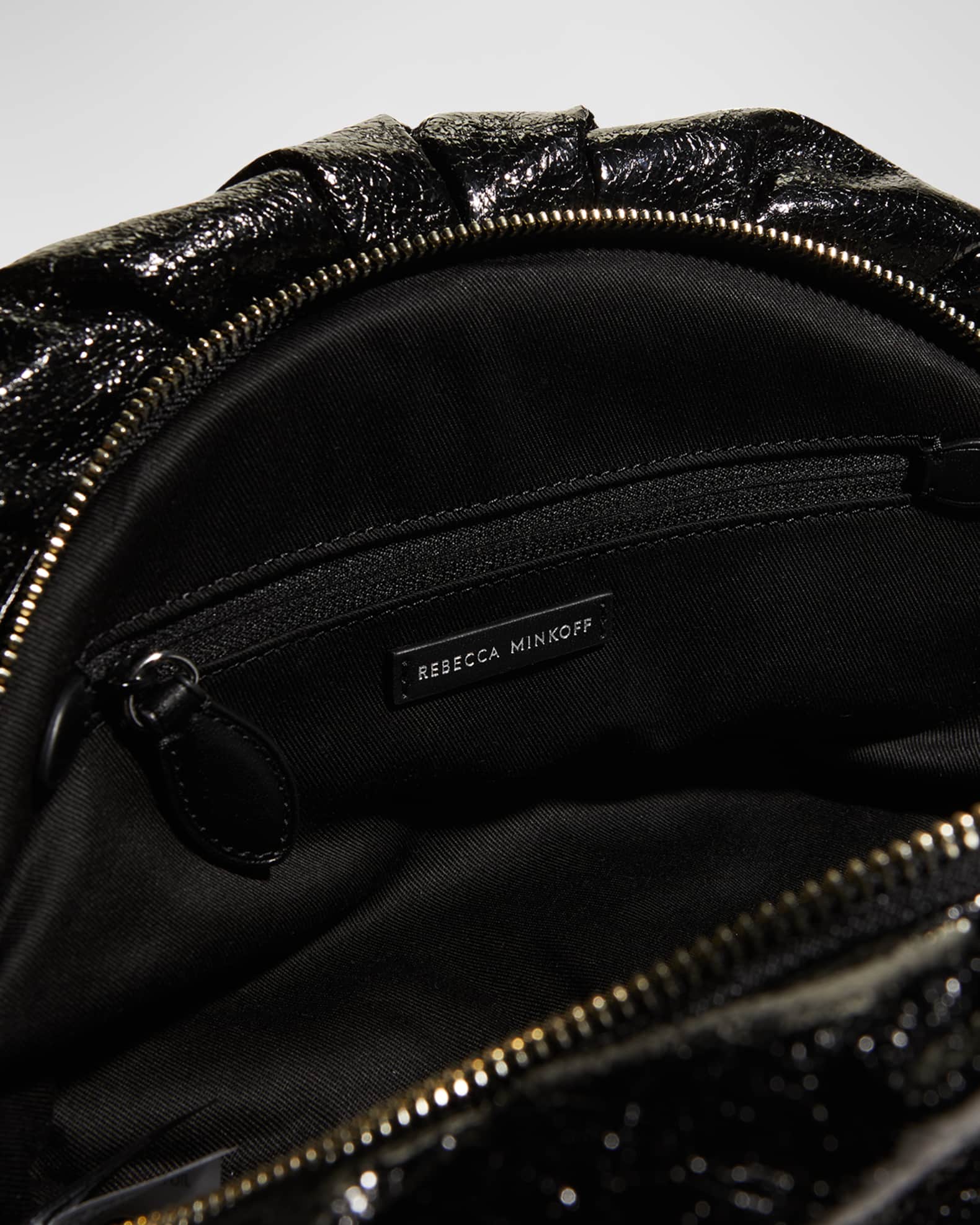 Rebecca Minkoff Ruched Zip Faux-Leather Clutch Bag | Neiman Marcus