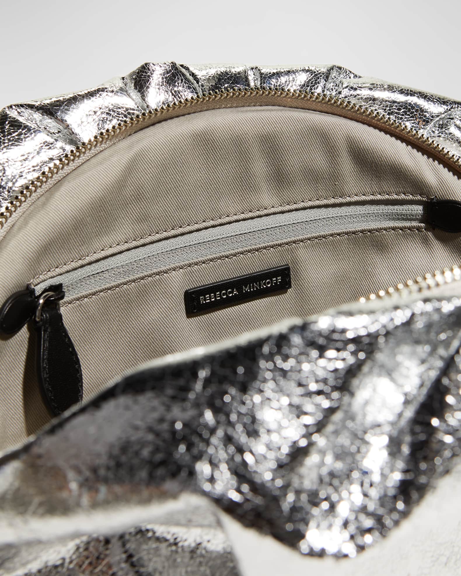 Rebecca Minkoff Ruched Zip Faux-Leather Clutch Bag | Neiman Marcus