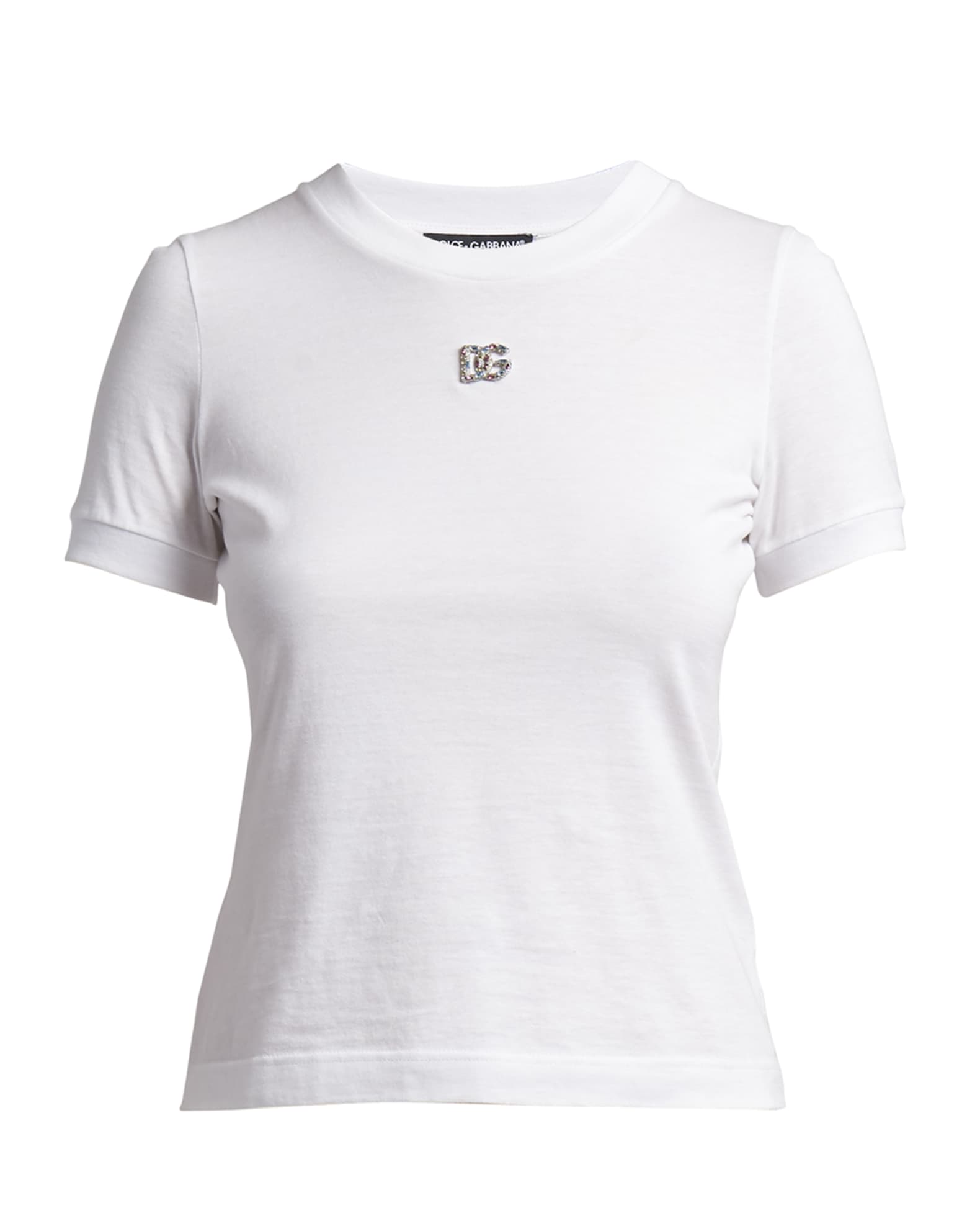 Dolce&Gabbana Crystal Logo Short-Sleeve T-Shirt