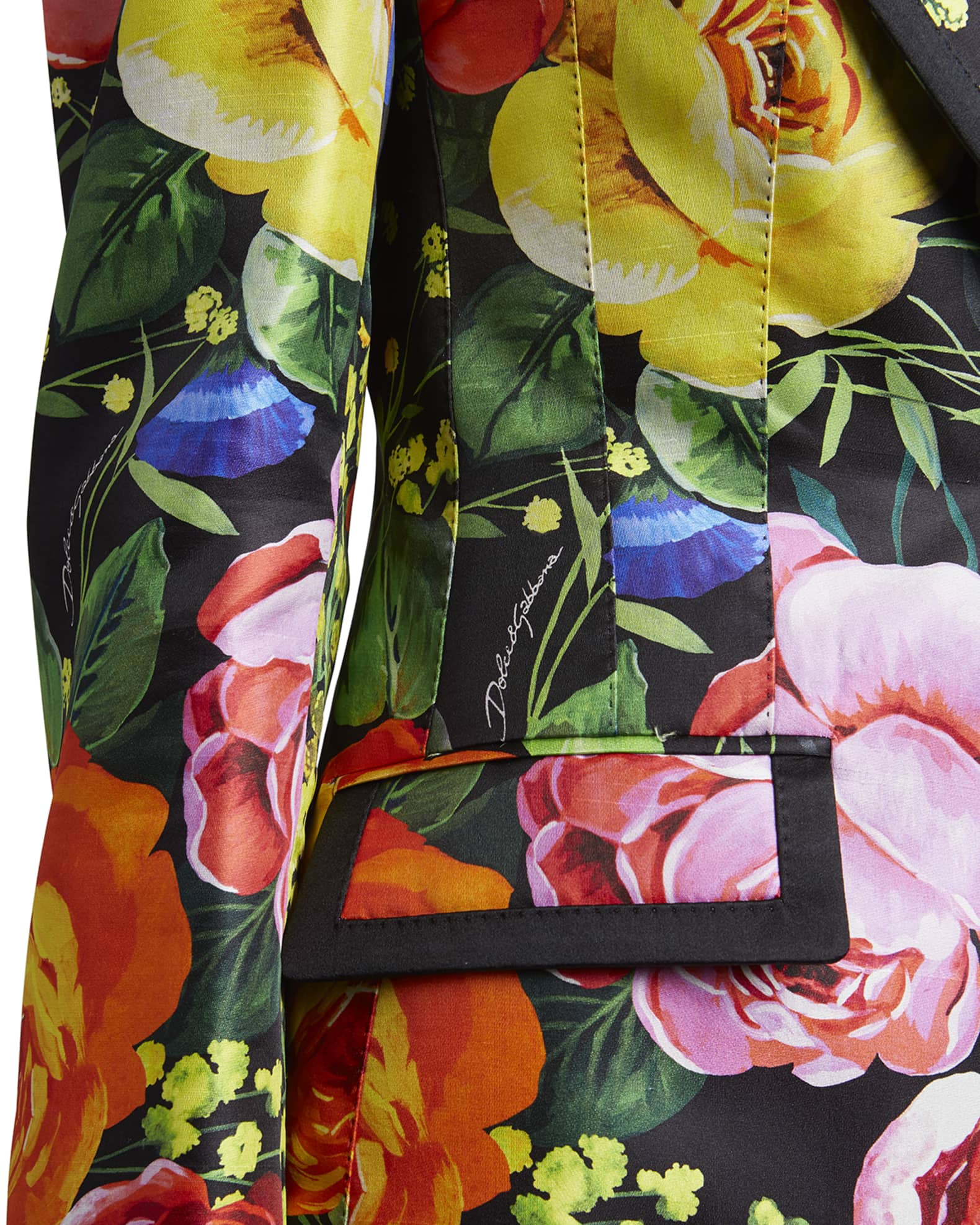 DOLCE&GABBANA フラワープリント　ノーカラージャケット 40 Floral Jacket and Pants | Neiman Marcus