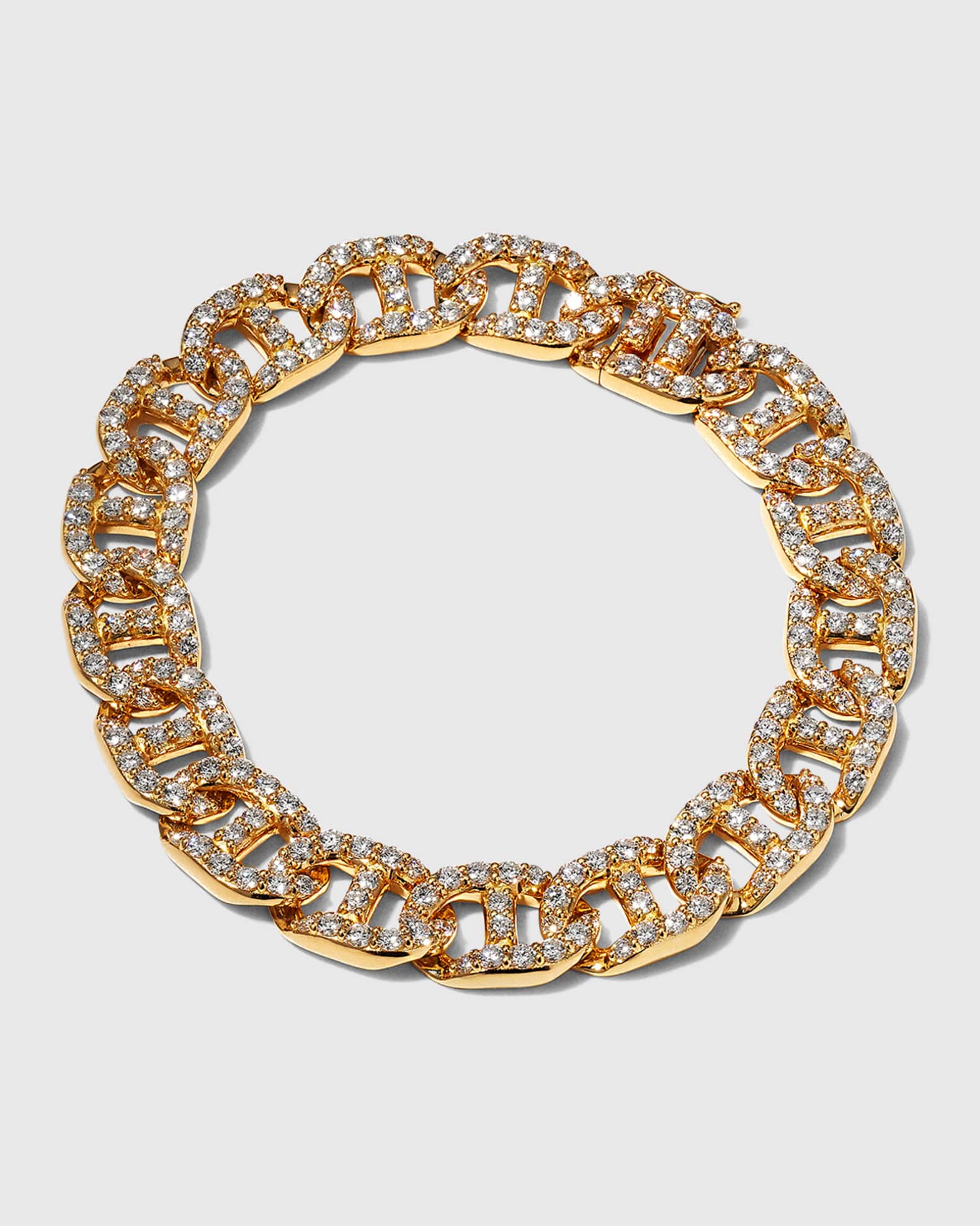 Yellow Gold Small Diamond Link Bracelet, 6.66tcw 0