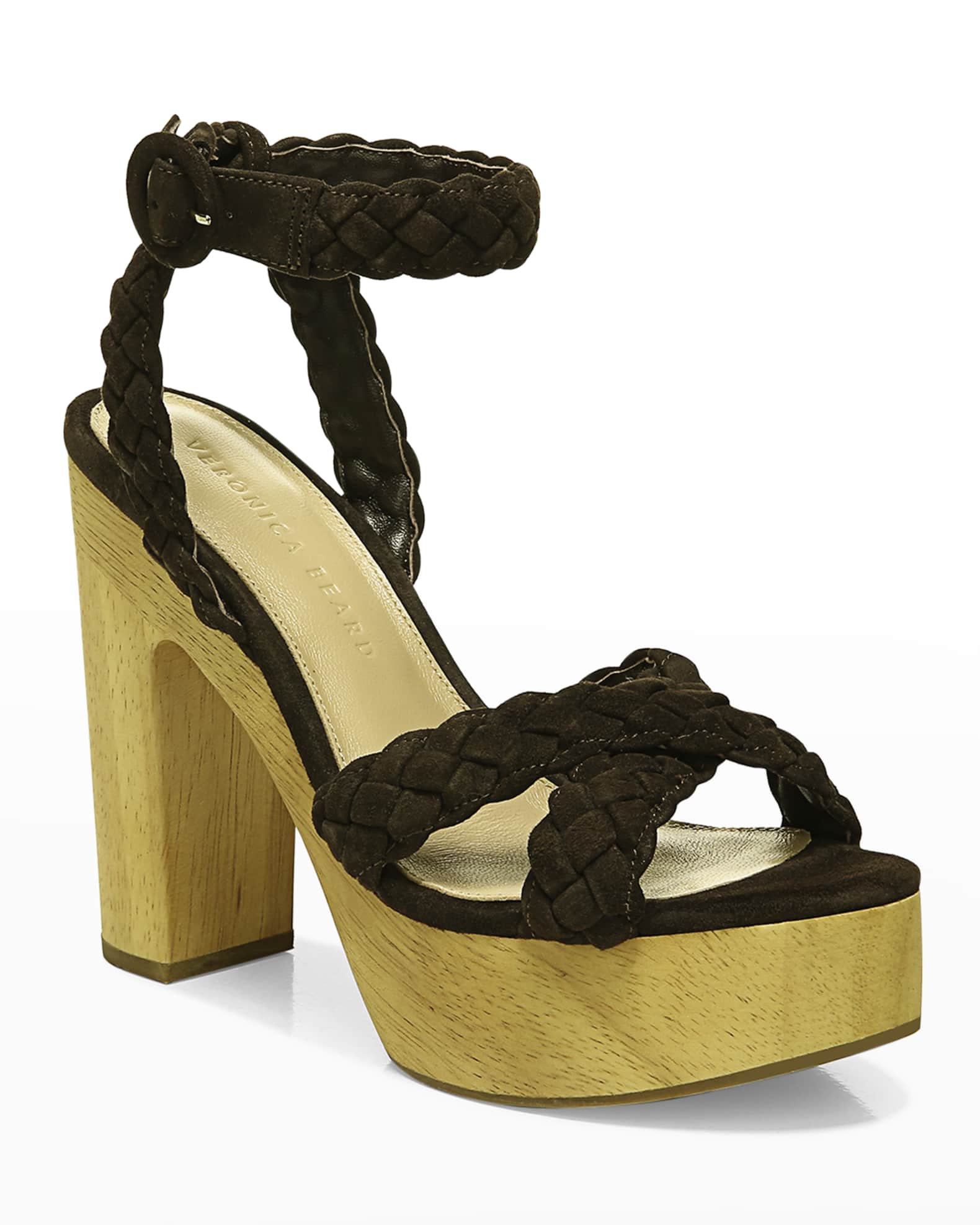 Veronica Beard Gael Braided Leather Platform Sandals | Neiman Marcus