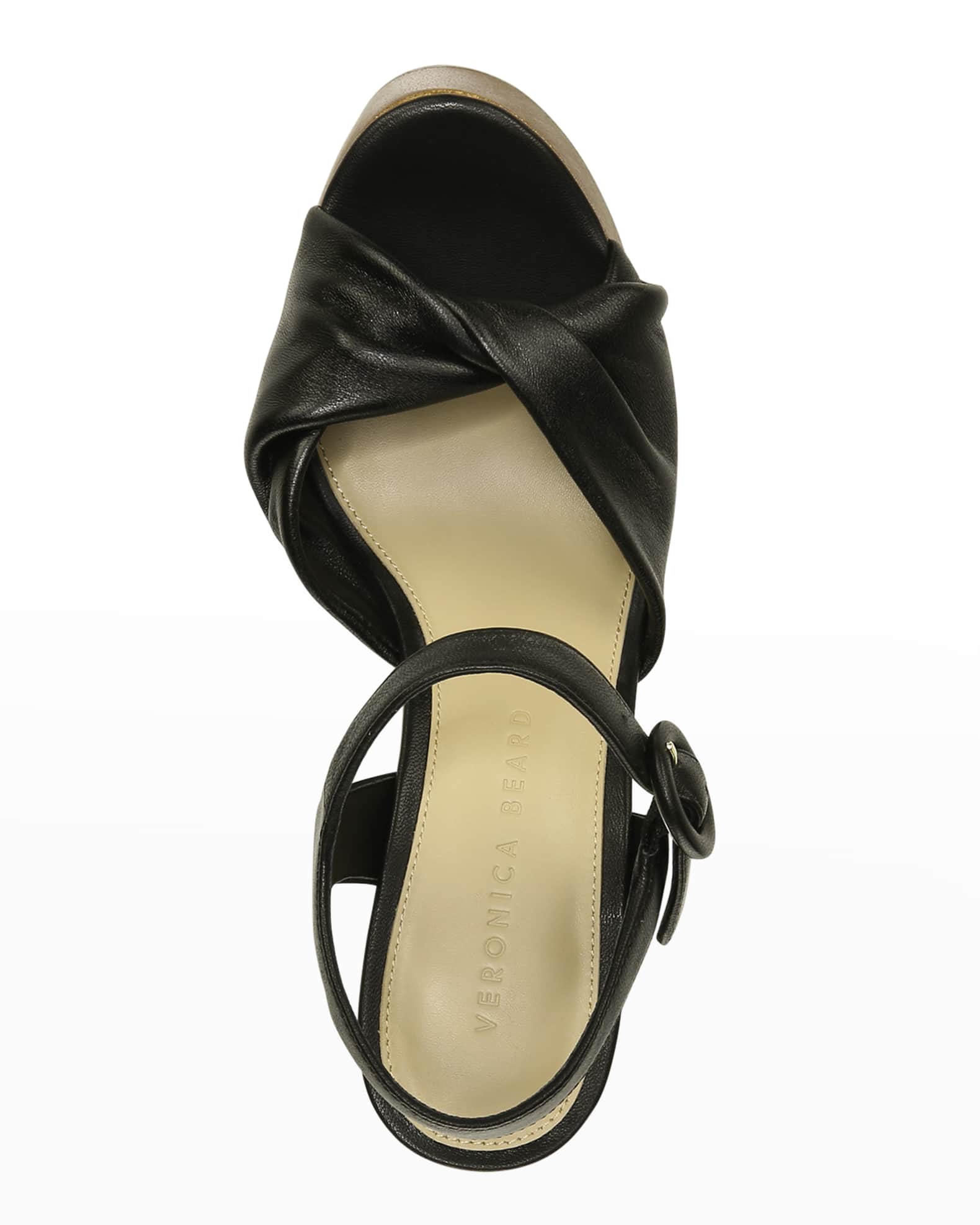 Veronica Beard Gela Twisted Leather Platform Sandals | Neiman Marcus