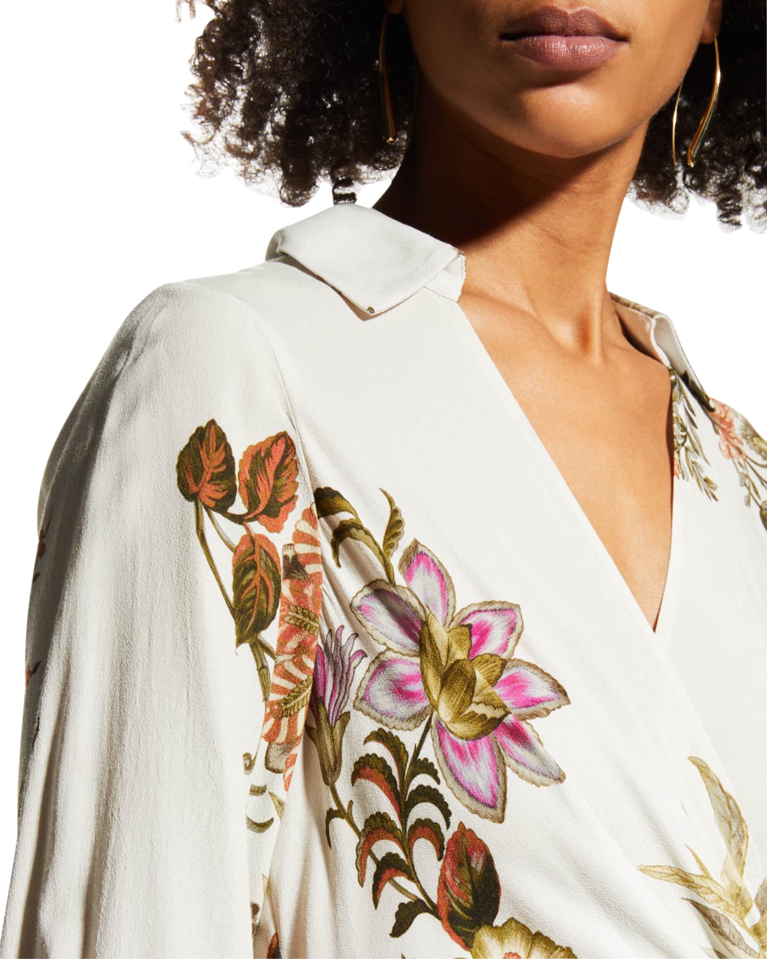 Kobi Halperin Monika Floral-Print Wrap Dress | Neiman Marcus