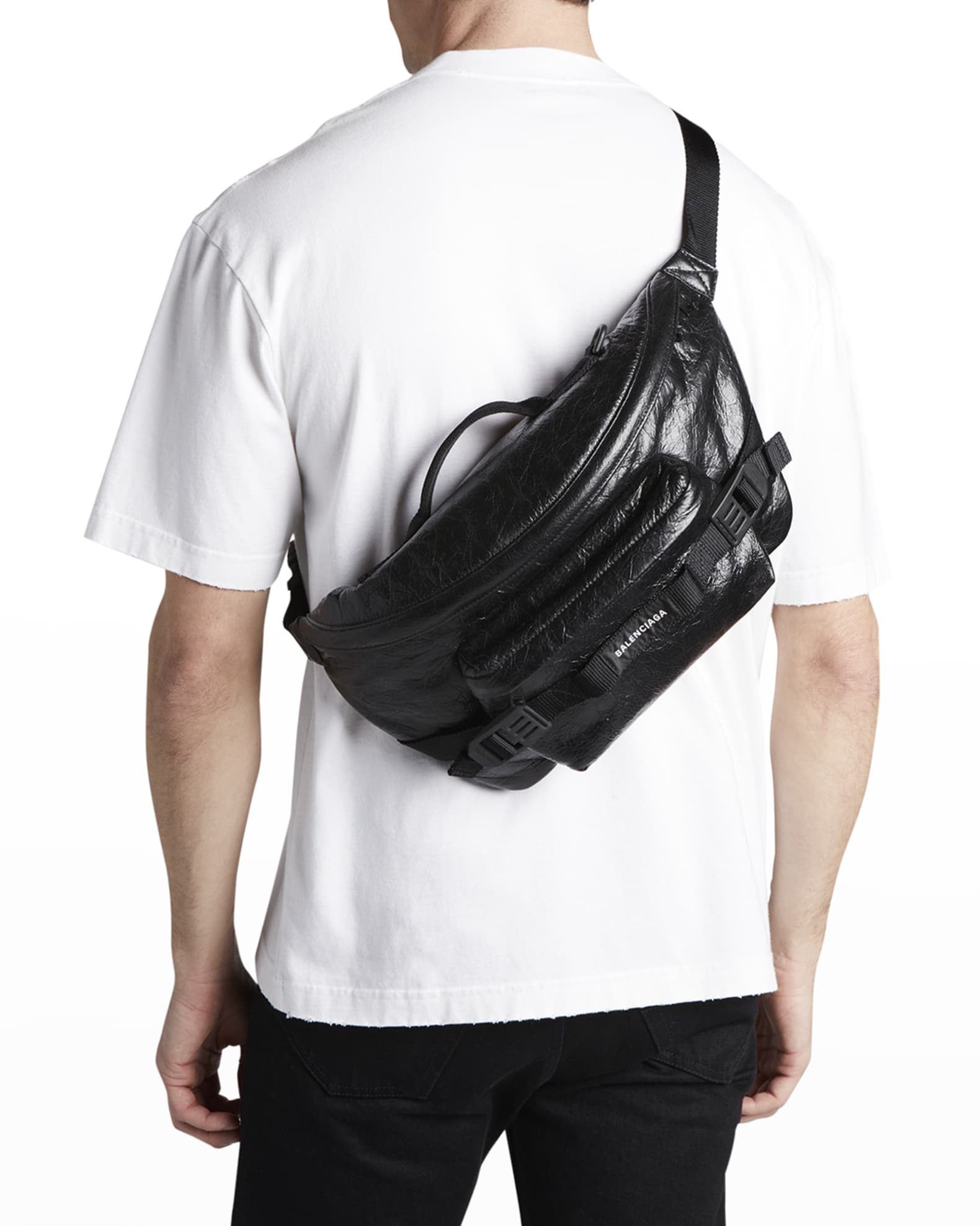 Men's Army Leather Belt Bag