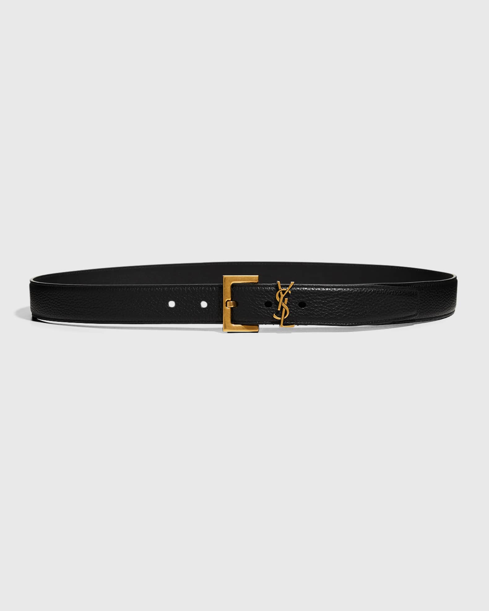 Saint Laurent YSL Calf Leather Belt Neiman Marcus
