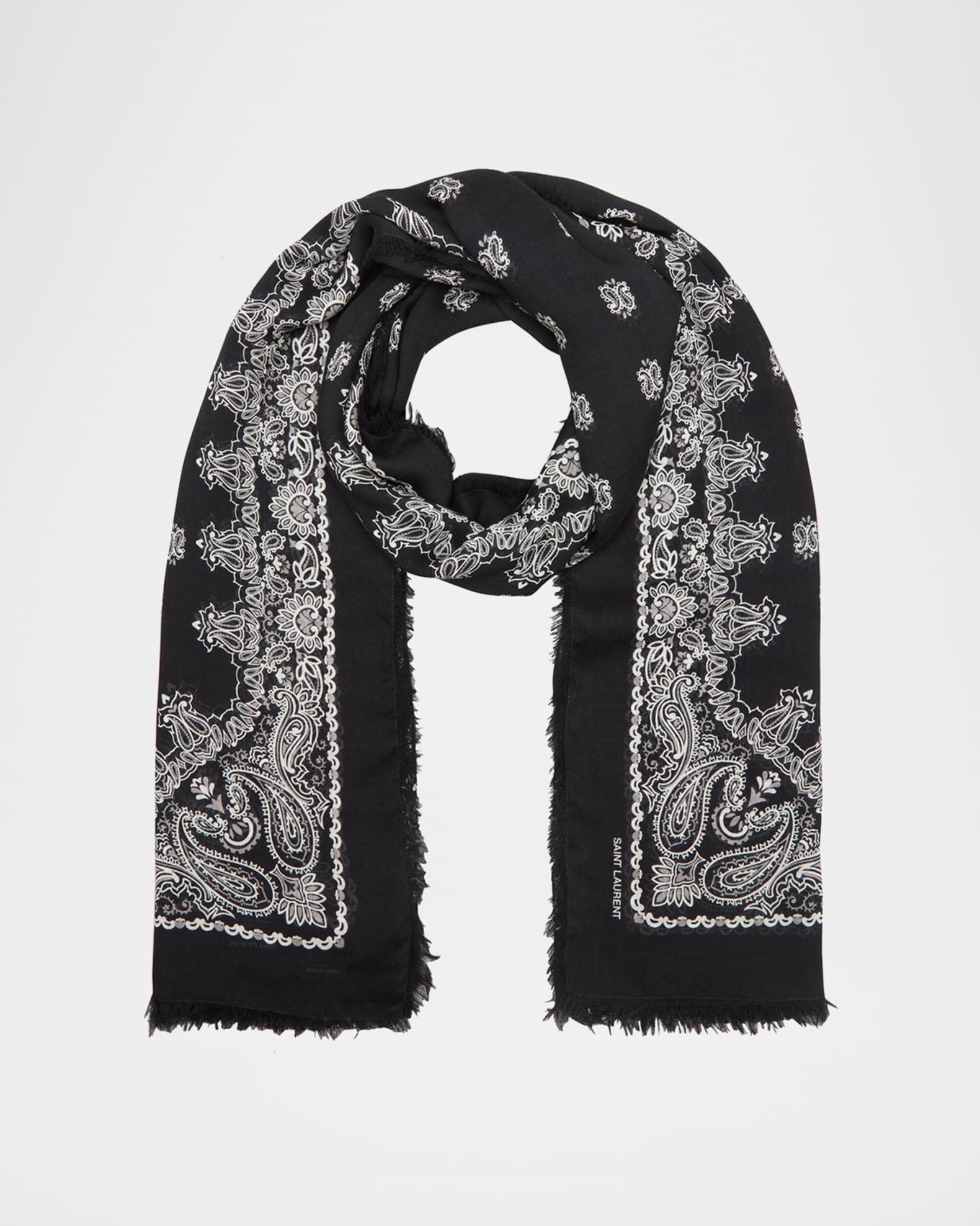 Paisley Cashmere-Blend Bandana Scarf