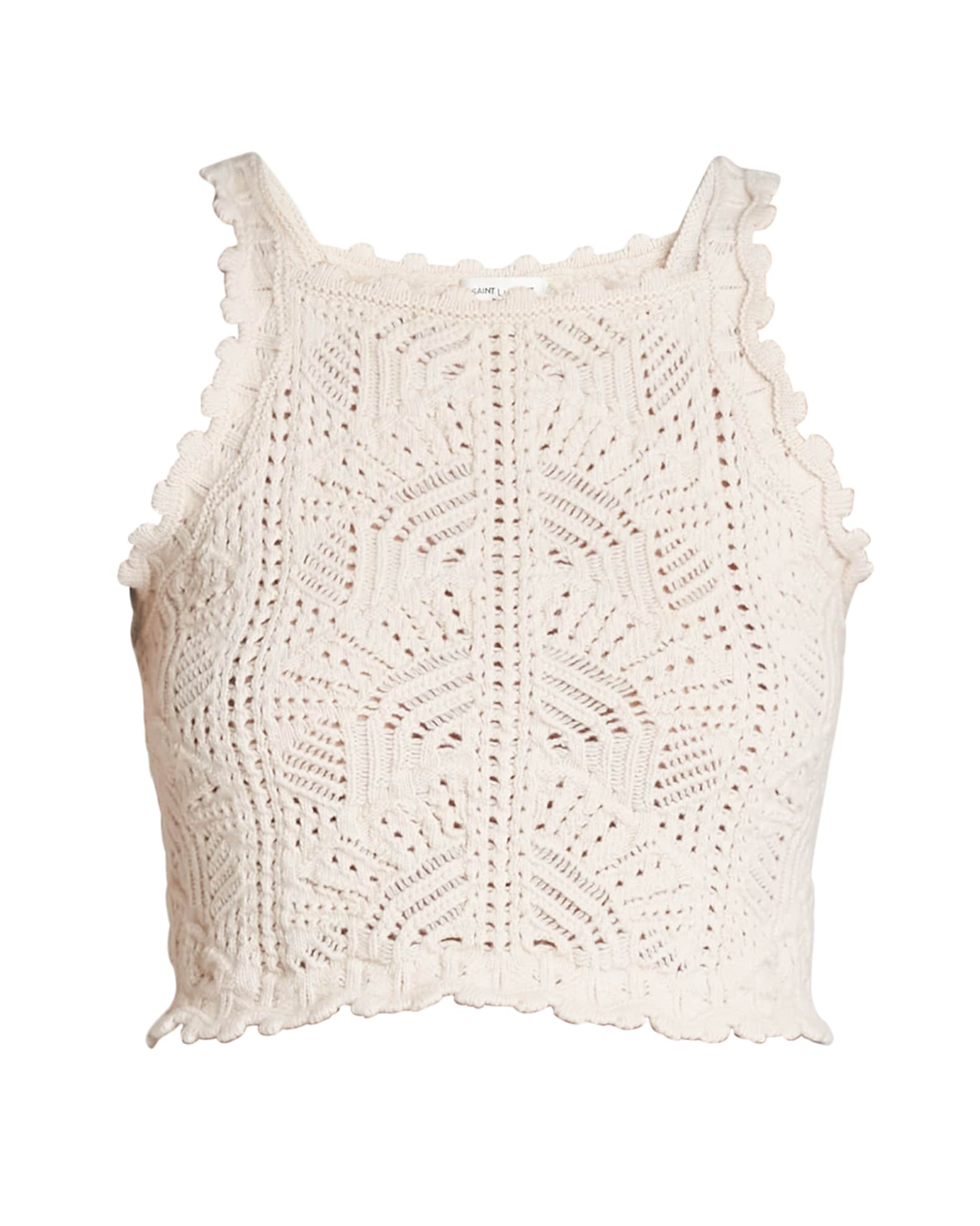 Saint Laurent Crochet Wool Crop Top | Neiman Marcus