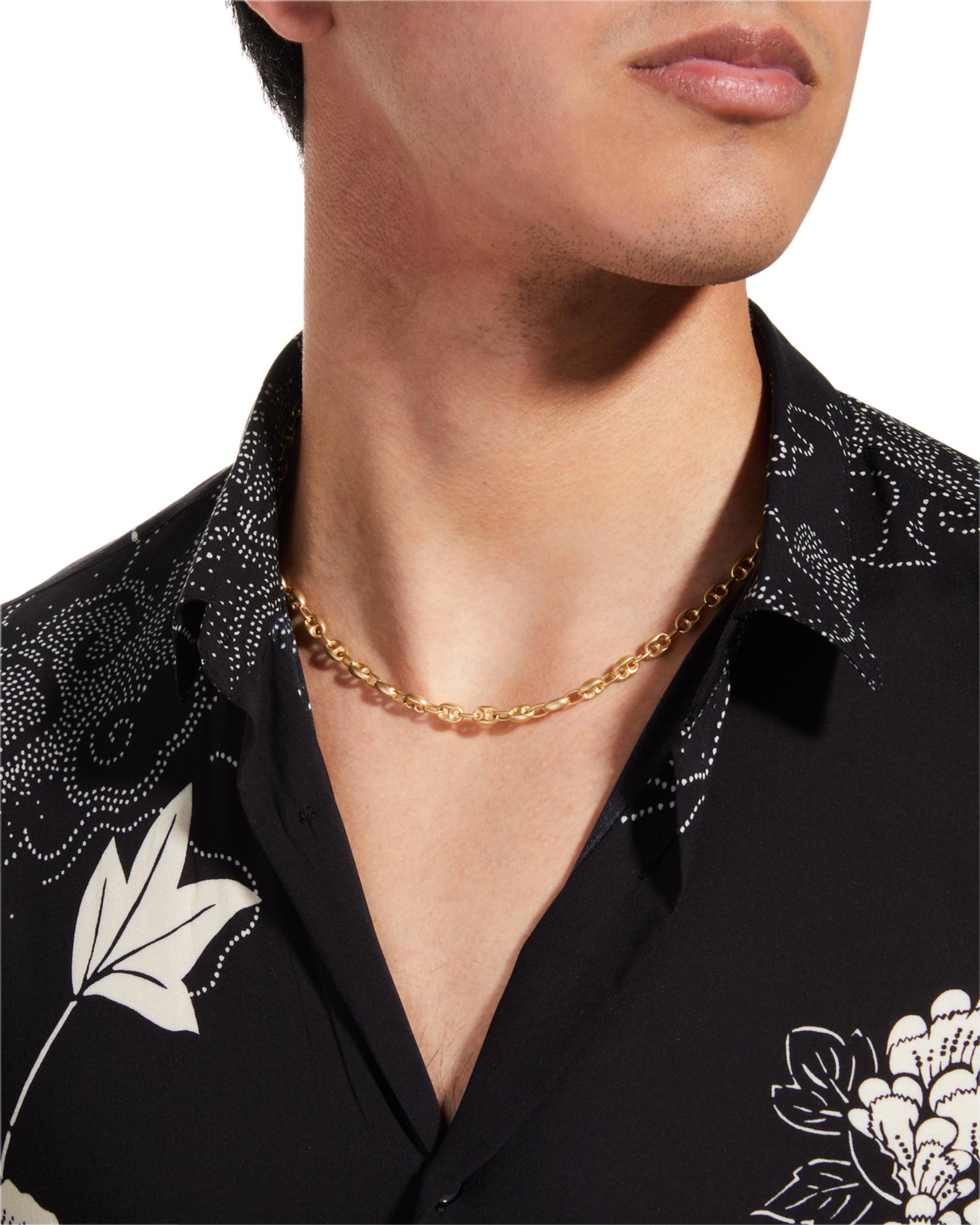 Marco Dal Maso Men's Yellow Gold Marine Matte Chain Necklace, 52cm ...