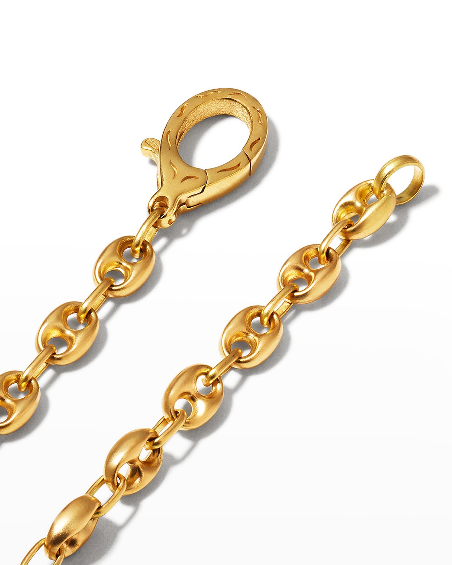 Marco Dal Maso Men's Yellow Gold Marine Matte Chain Necklace, 52cm ...