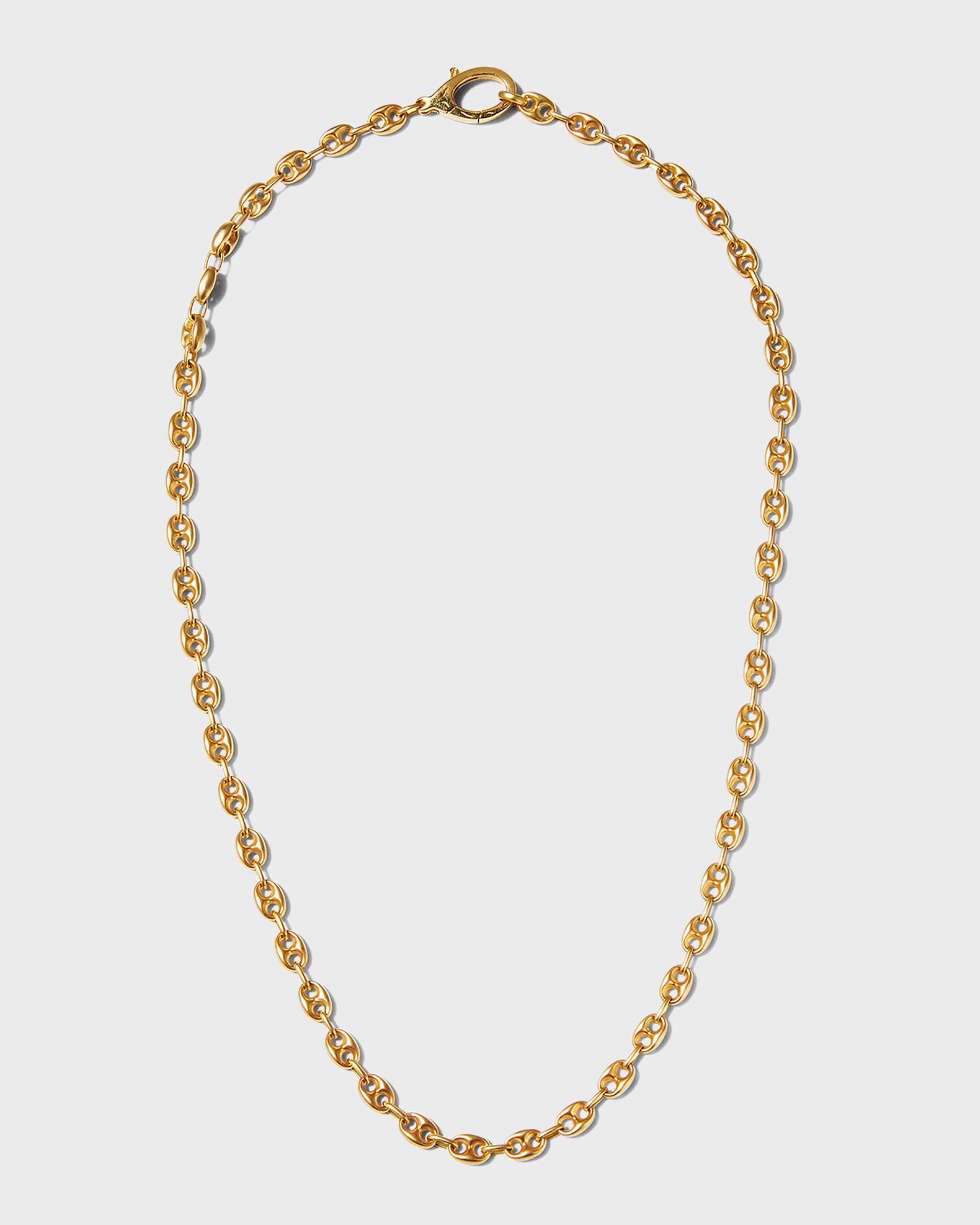 Marco Dal Maso Men's Yellow Gold Marine Matte Chain Necklace, 52cm ...