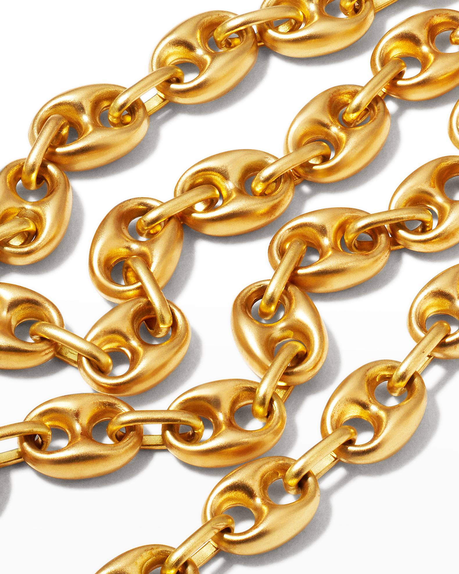 Marco Dal Maso Men's Yellow Gold Marine Matte Chain Necklace, 52cm ...
