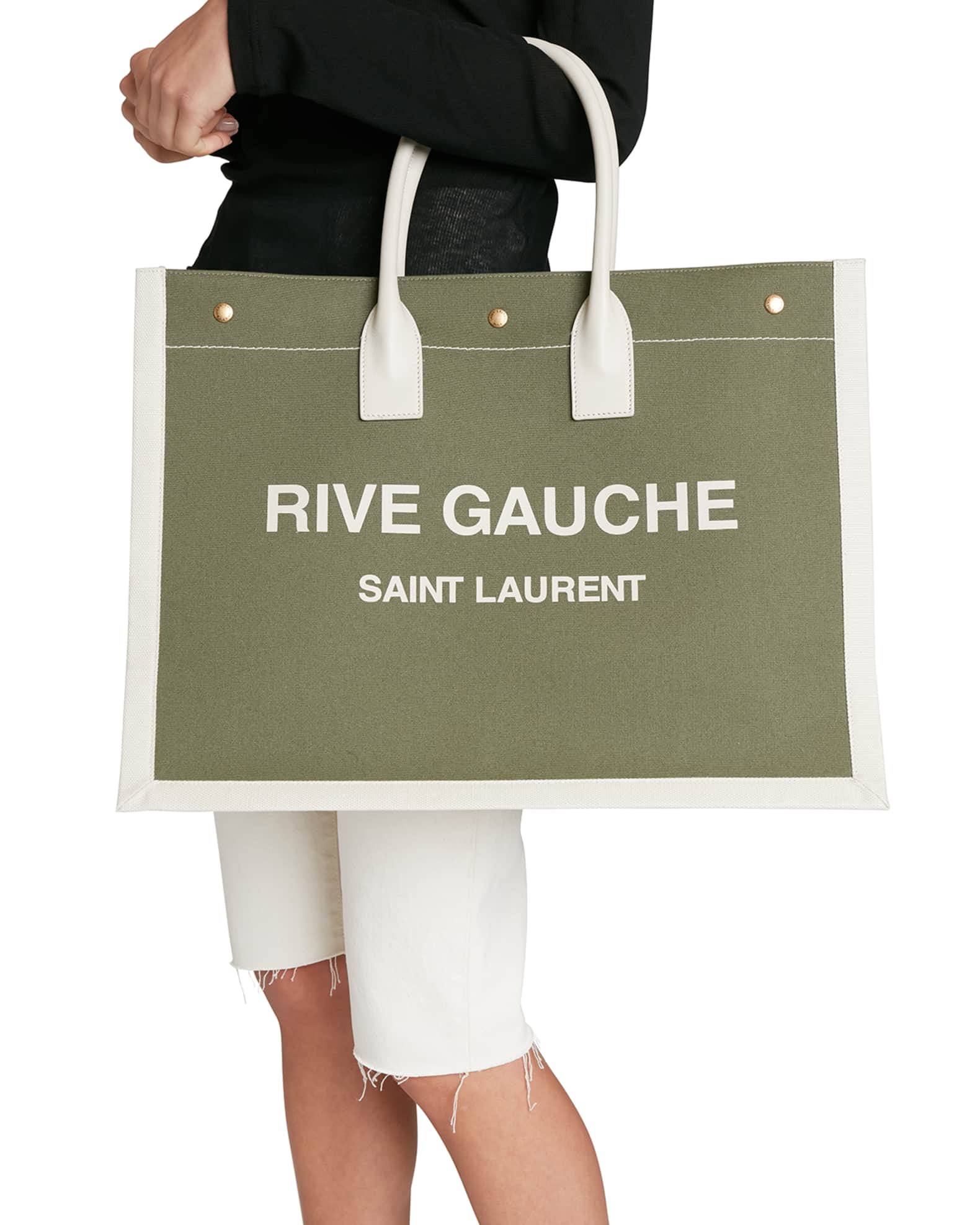 Saint Laurent Rive Gauche Tote Bag in Green