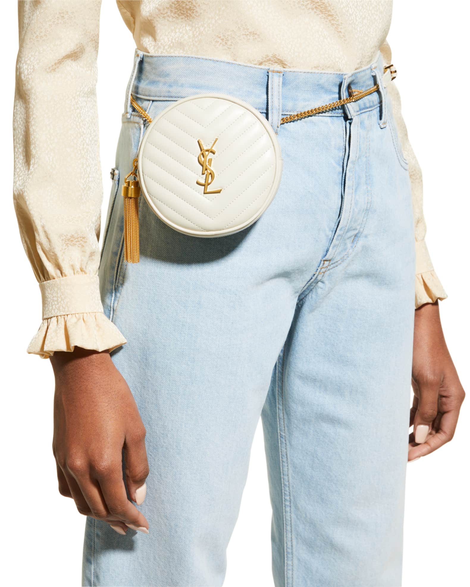 Saint Laurent Baby YSL Quilted Round Belt Bag Neiman Marcus