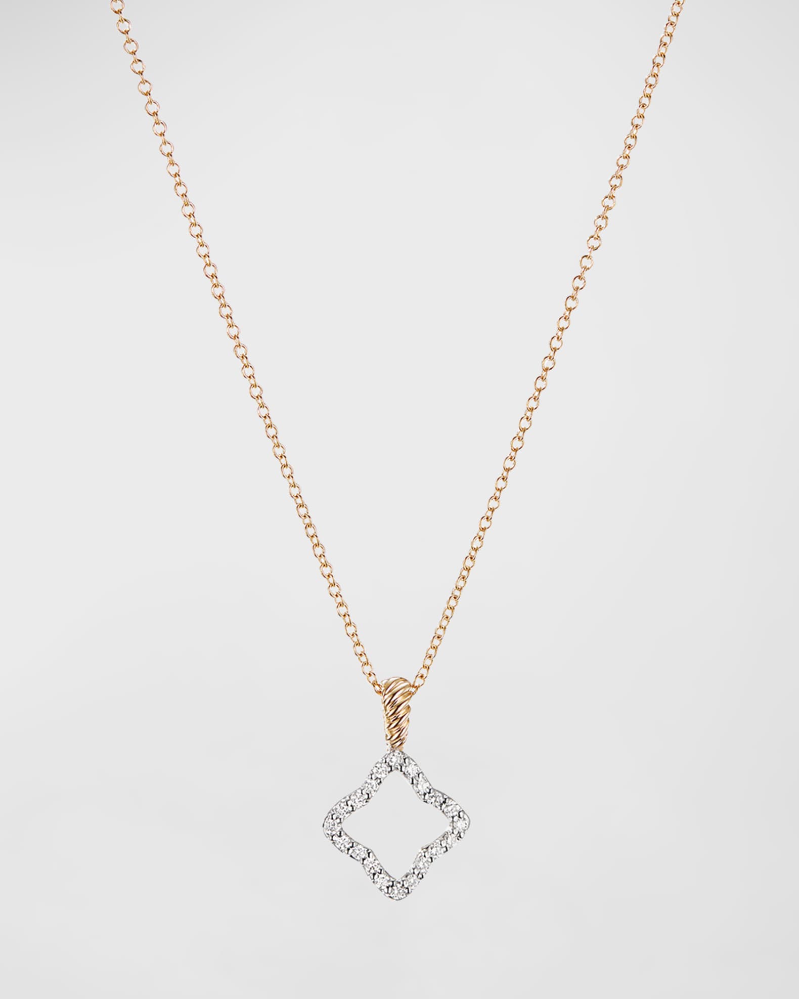 David Yurman Quad Cable Collectible Diamond Necklace in 18k Gold ...