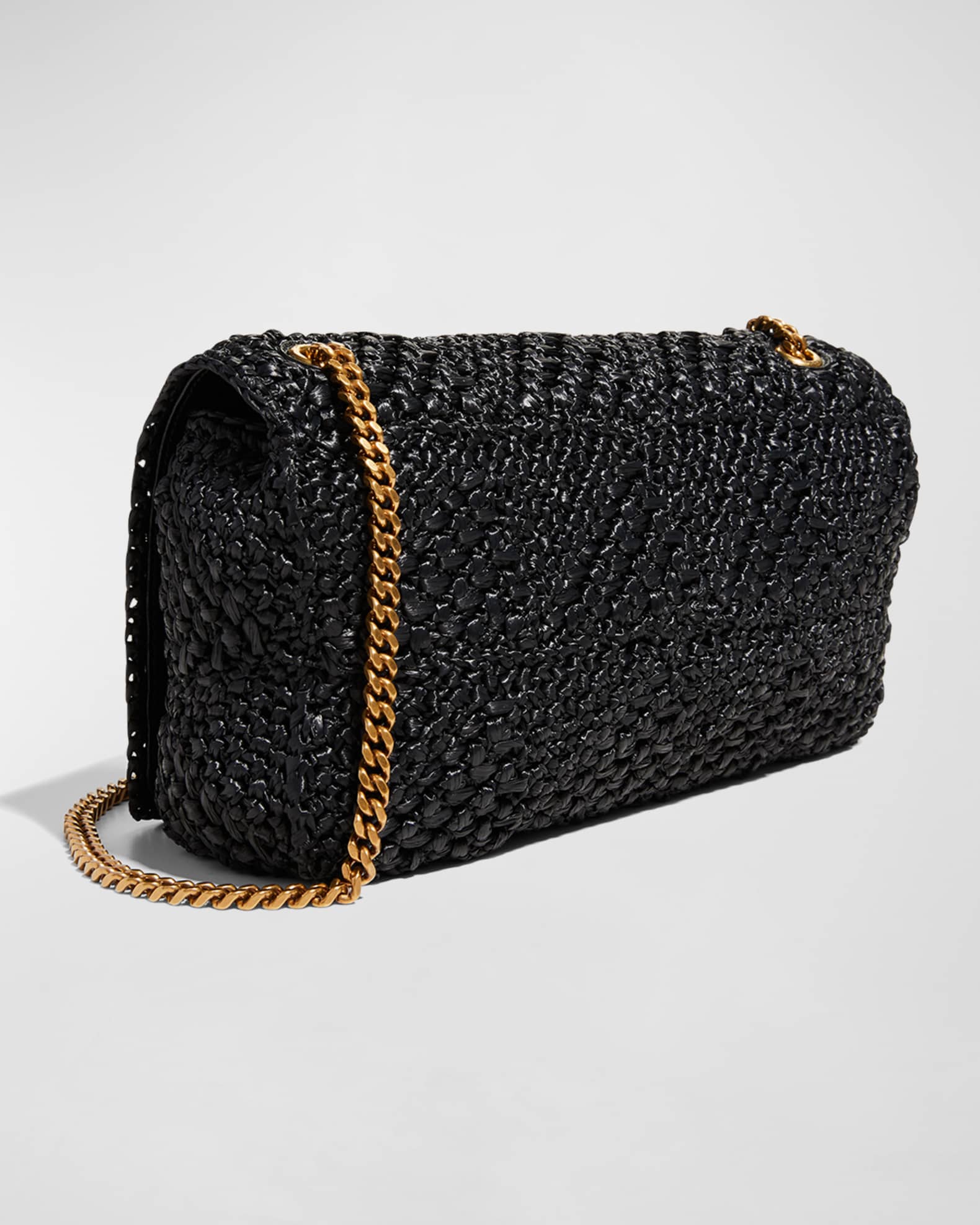 Saint Laurent Jamie Medium YSL Crochet Raffia Shoulder Bag Neiman Marcus