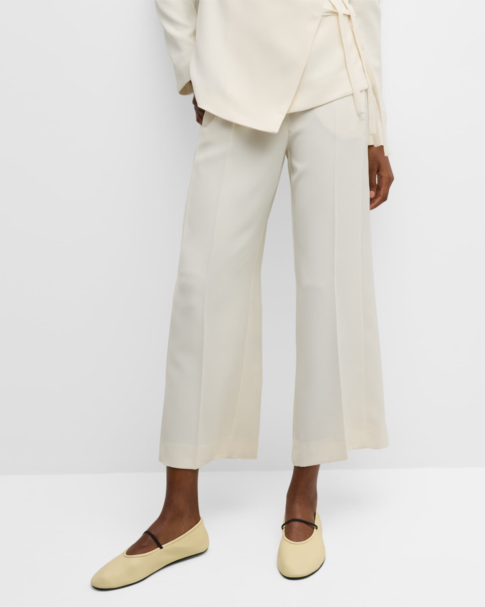 Marella Grace Cropped Wide-Leg Trousers | Neiman Marcus