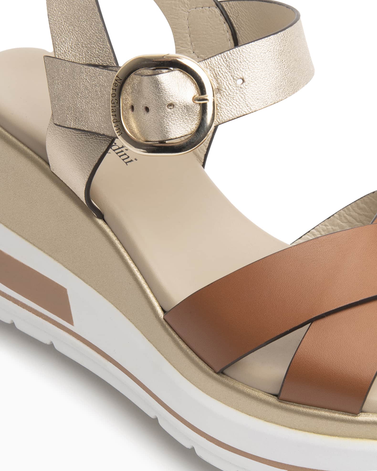 NeroGiardini Crossband Sporty Wedge Sandals Neiman Marcus