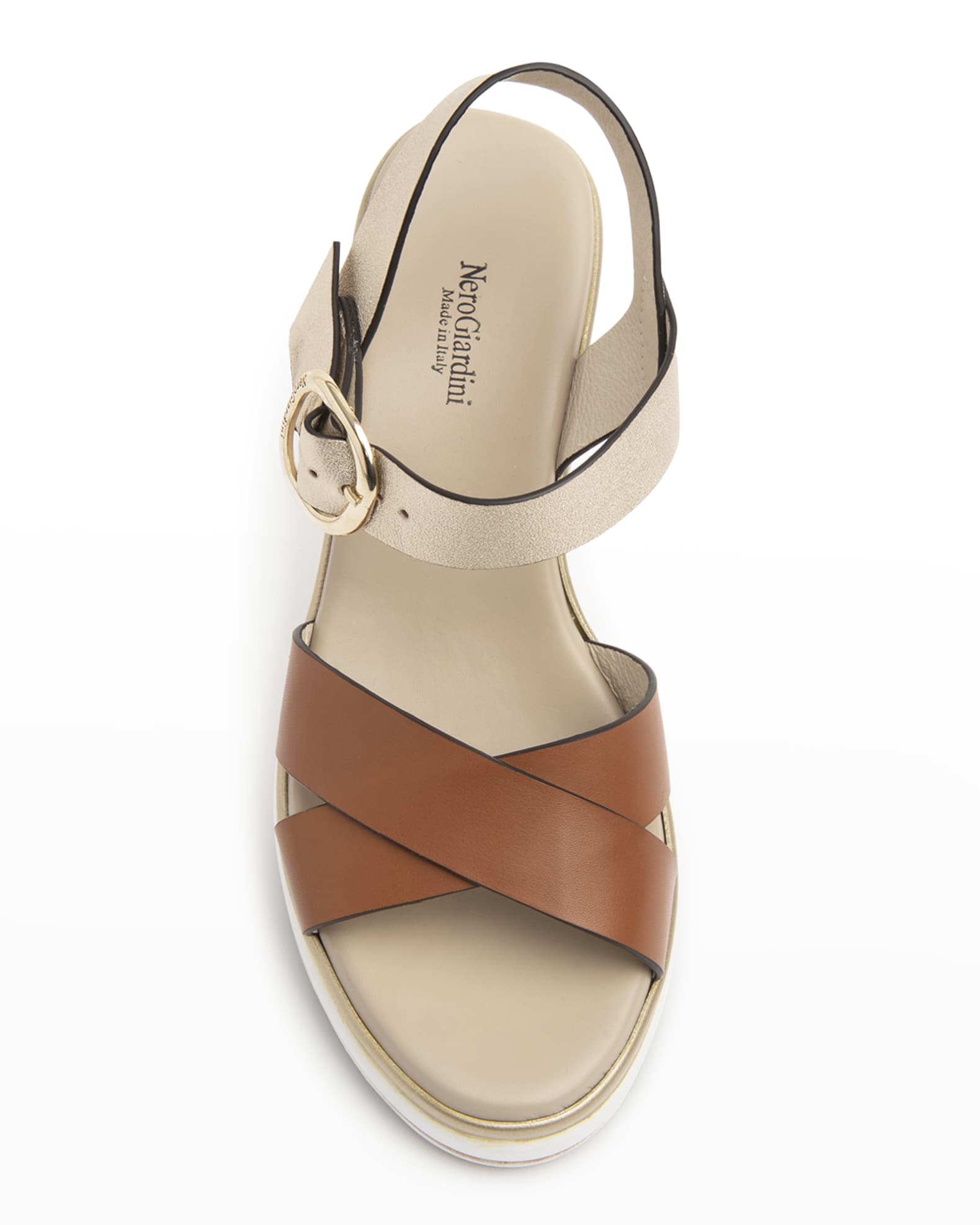 NeroGiardini Crossband Sporty Wedge Sandals Neiman Marcus