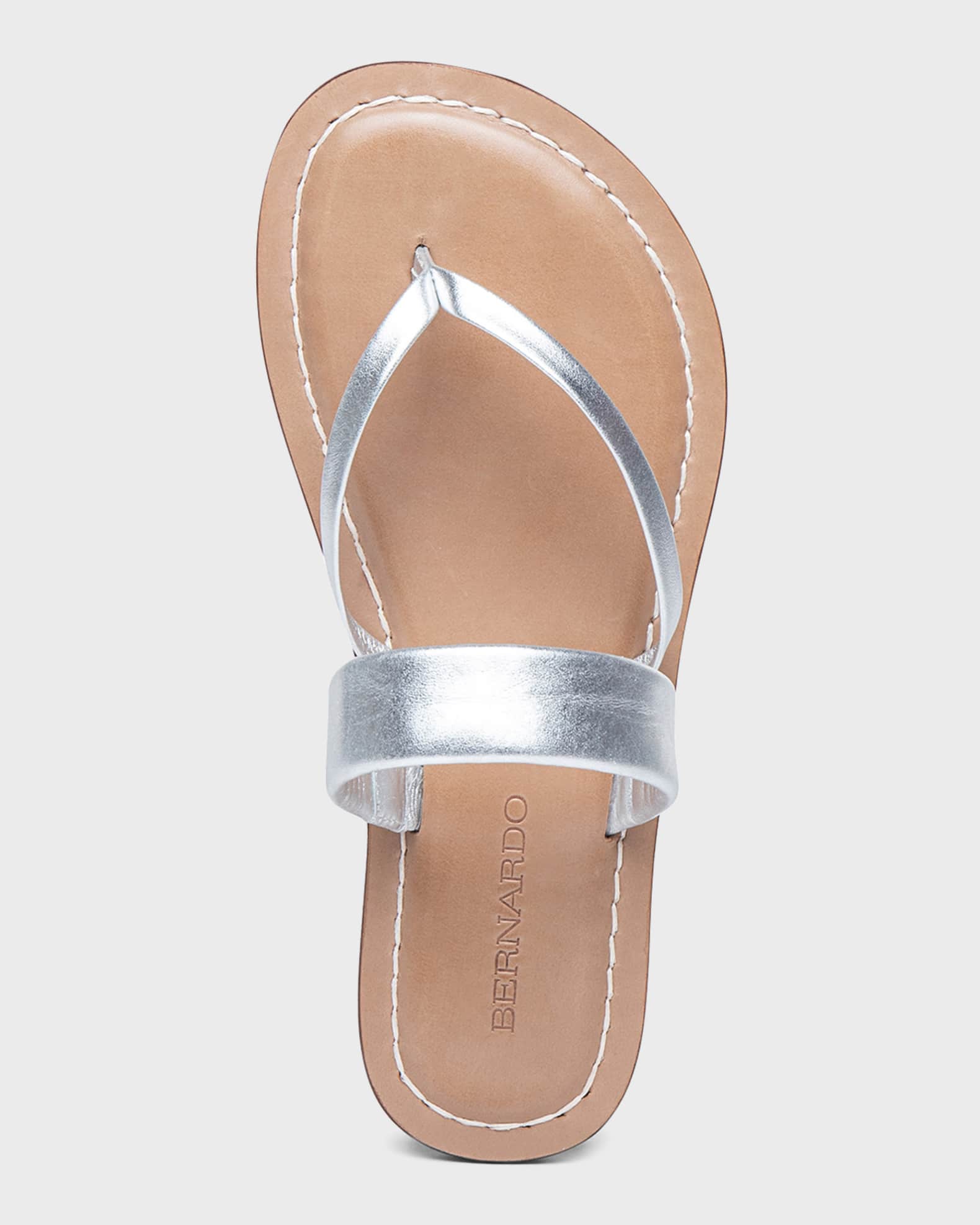 Bernardo Leia Metallic Flat Thong Sandals | Neiman Marcus