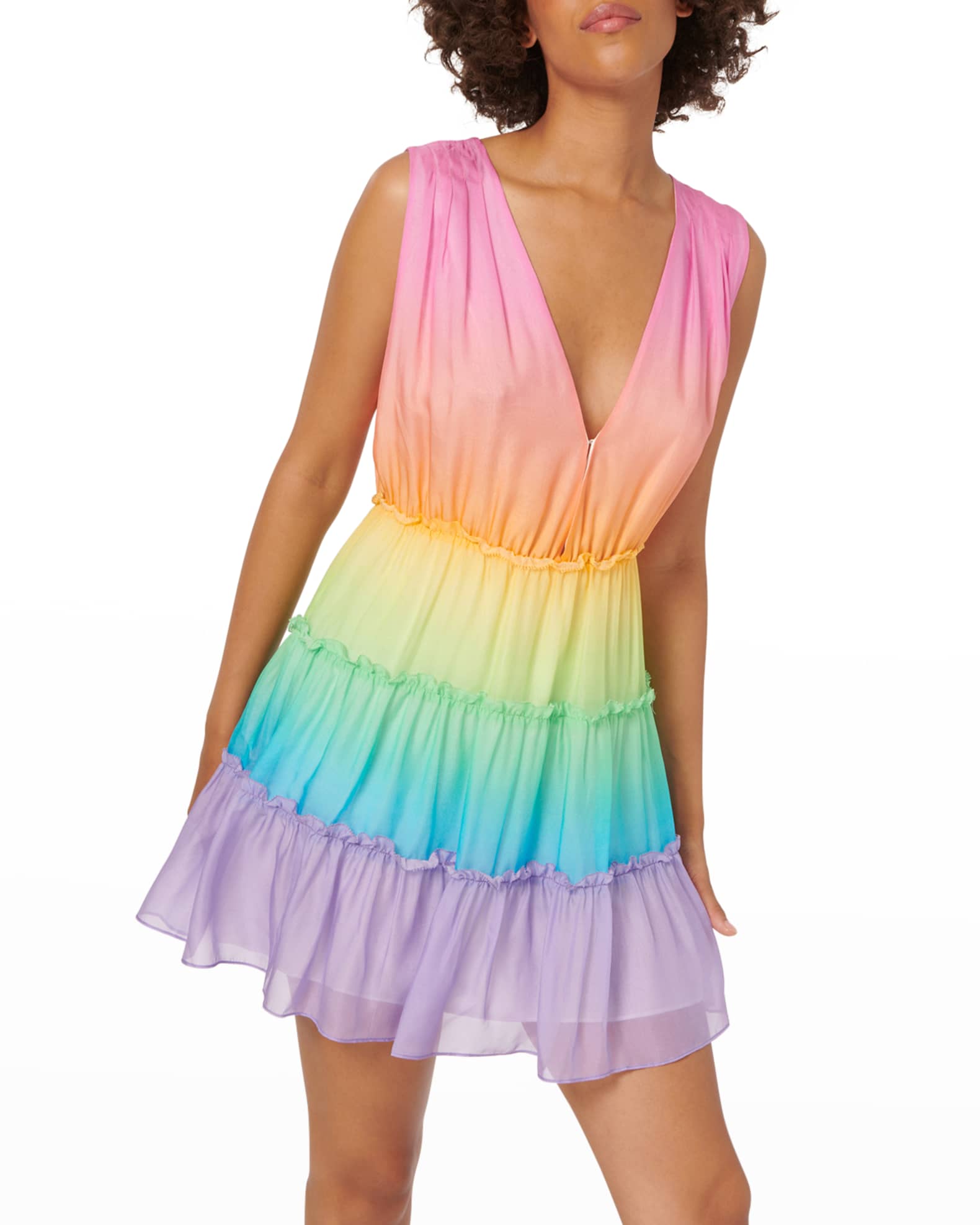 Cami NYC Egle Butterfly Silk Mini Dress Neiman Marcus