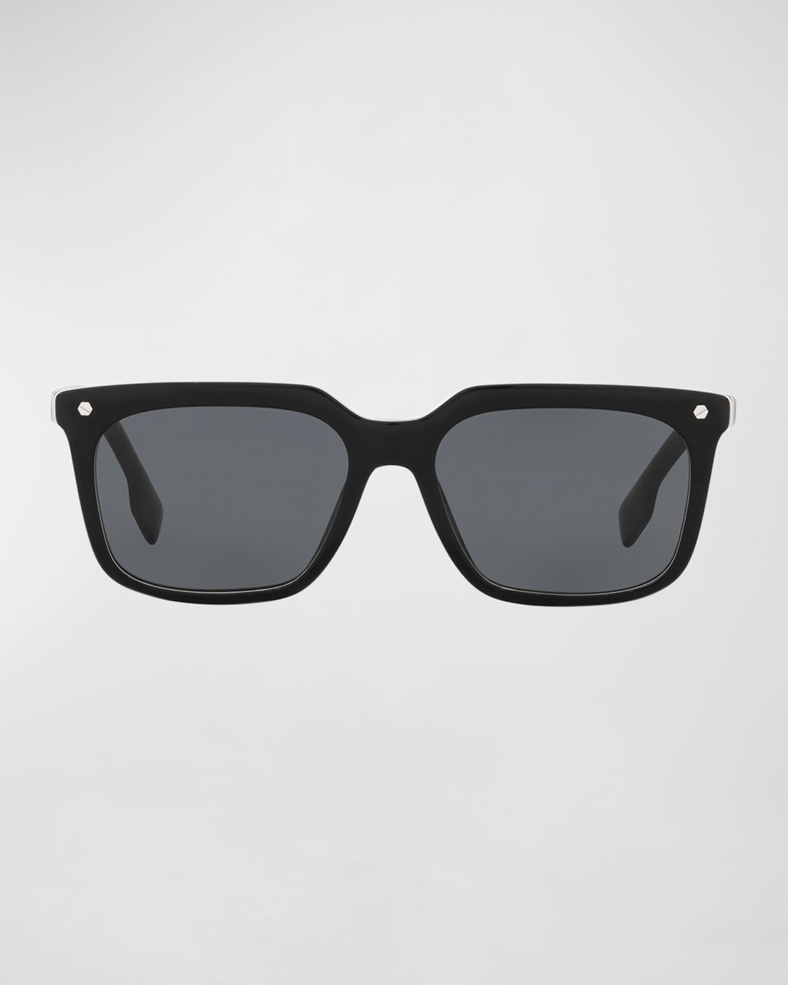 Burberry Men's Icon Stripe Square Acetate Sunglasses | Neiman Marcus