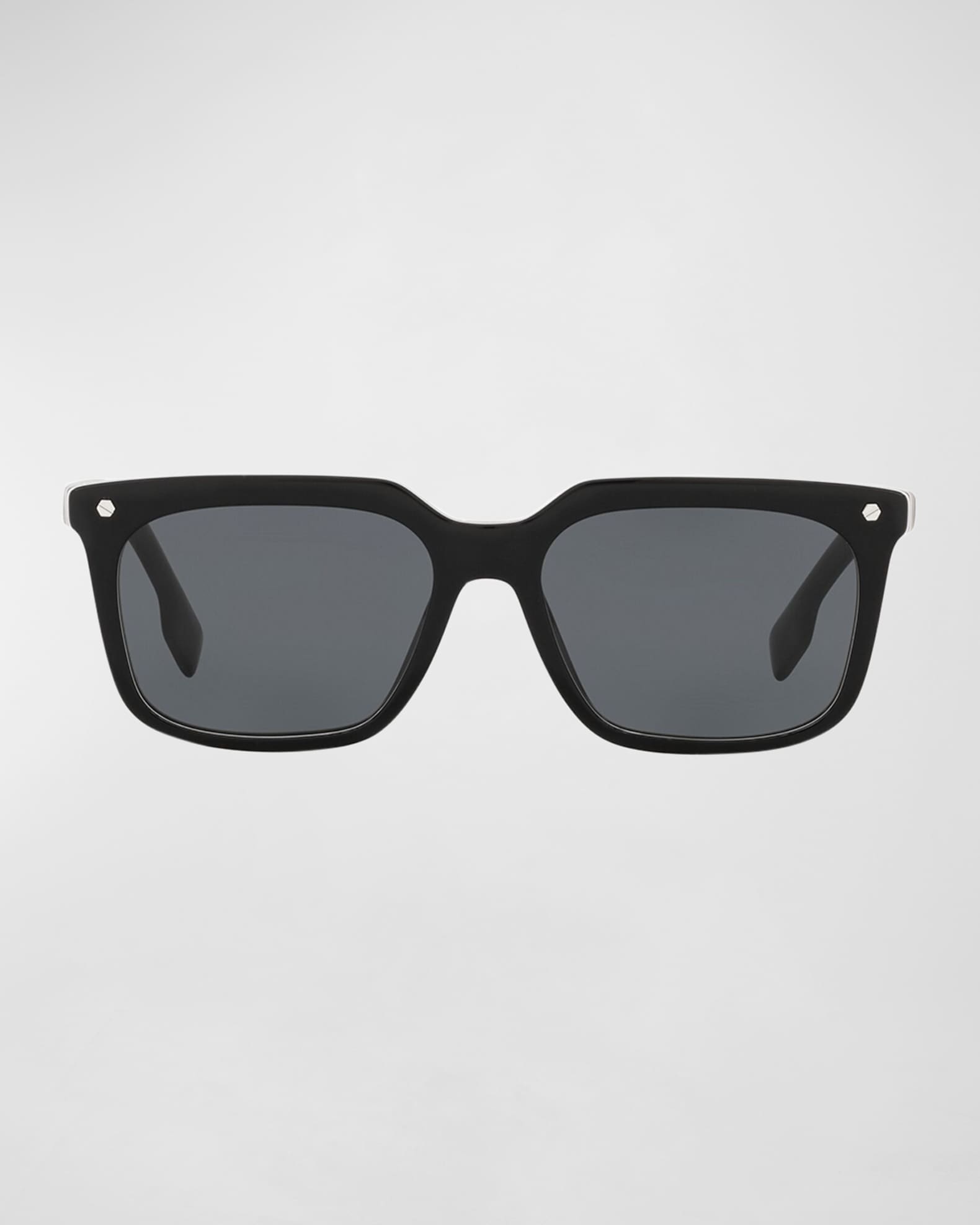 サングラス BURBERRY ACETATE SUNGLASSES Burberry Men's Icon Stripe Square Acetate Sunglasses