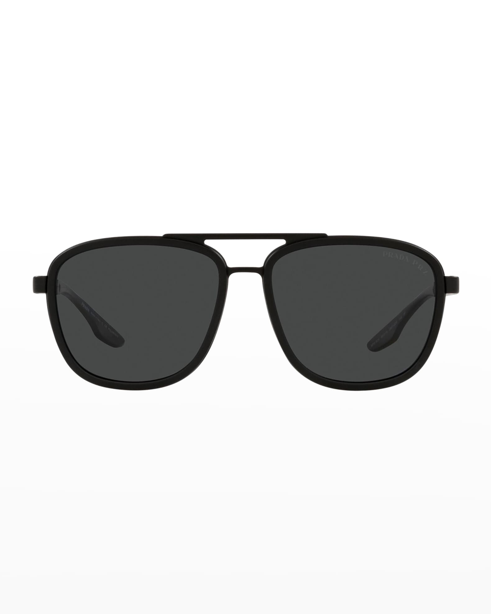 Prada Sport Men's Rounded Square DoubleBridge Sunglasses Neiman Marcus