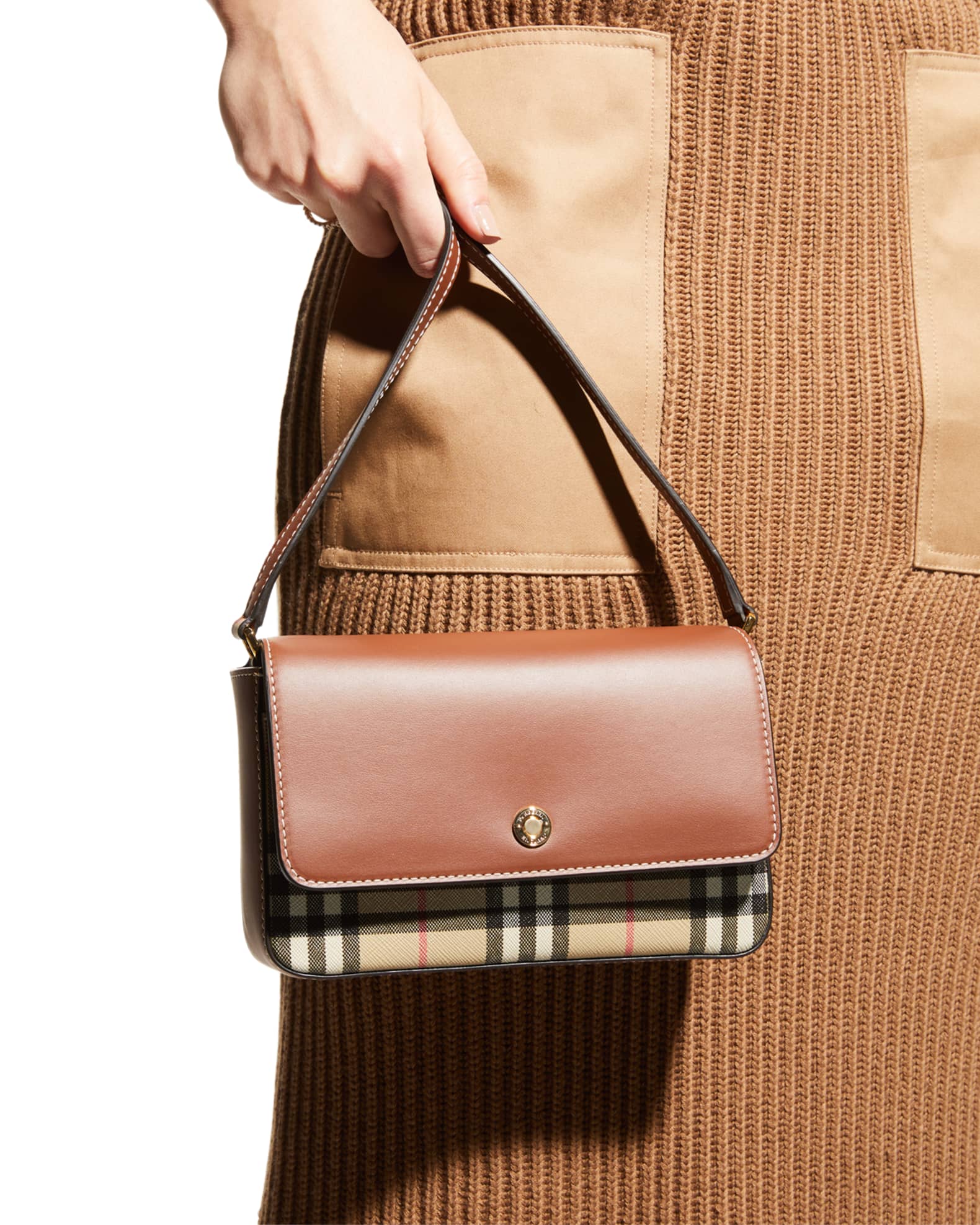 Burberry New Hampshire Check Canvas & Leather Crossbody Bag Neiman Marcus
