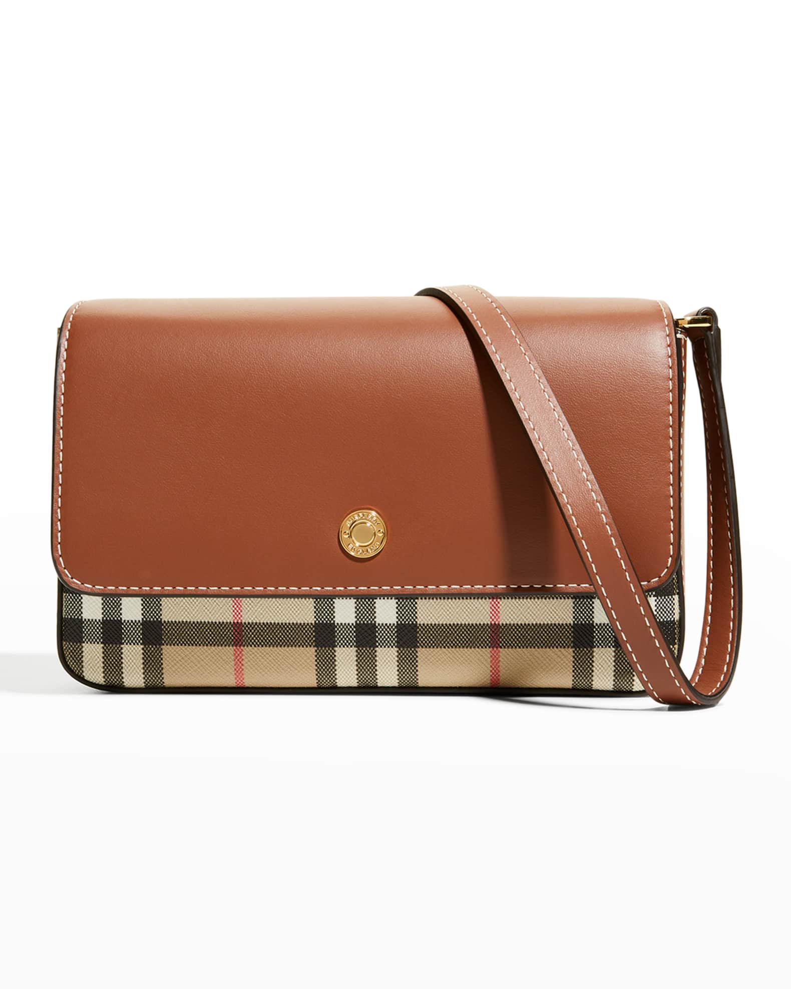 Burberry New Hampshire Check Canvas & Leather Crossbody Bag | Neiman Marcus