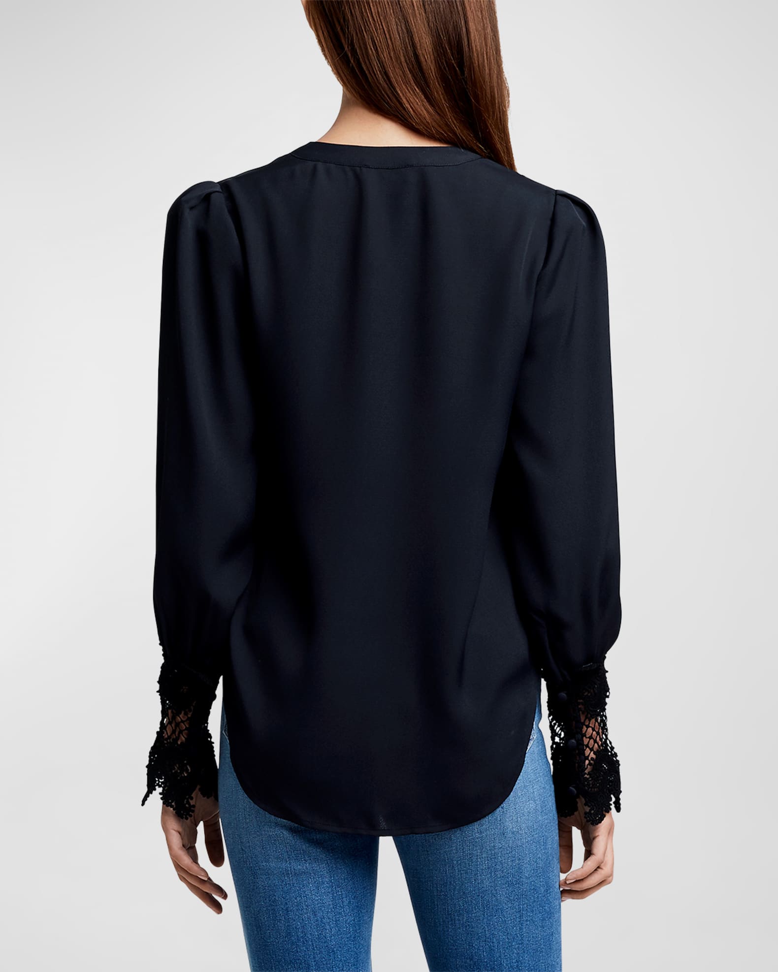 Ava Lace Blouse Black White main image 1