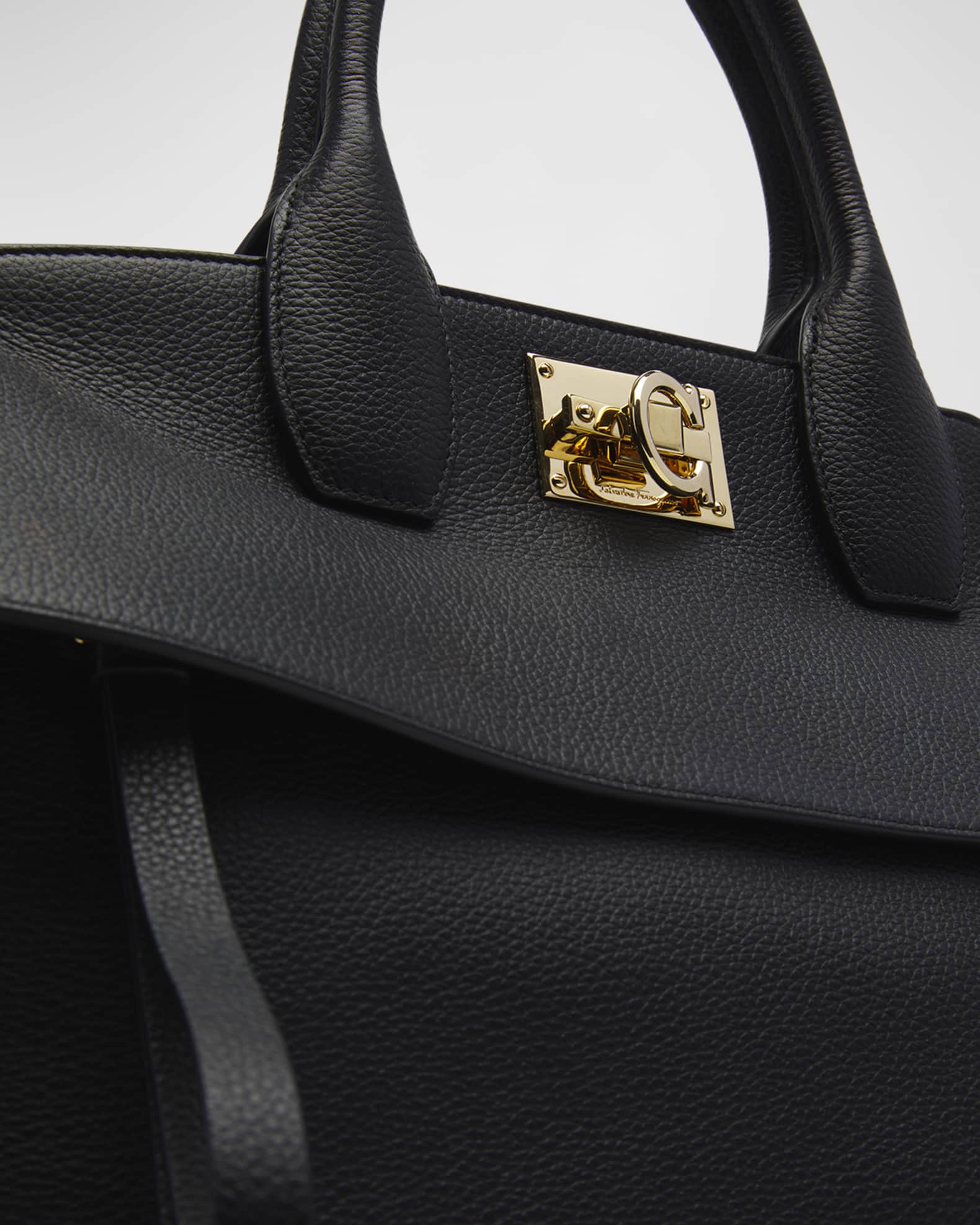Studio Soft Large Calf Leather Top-Handle Bag - Nero main image 1