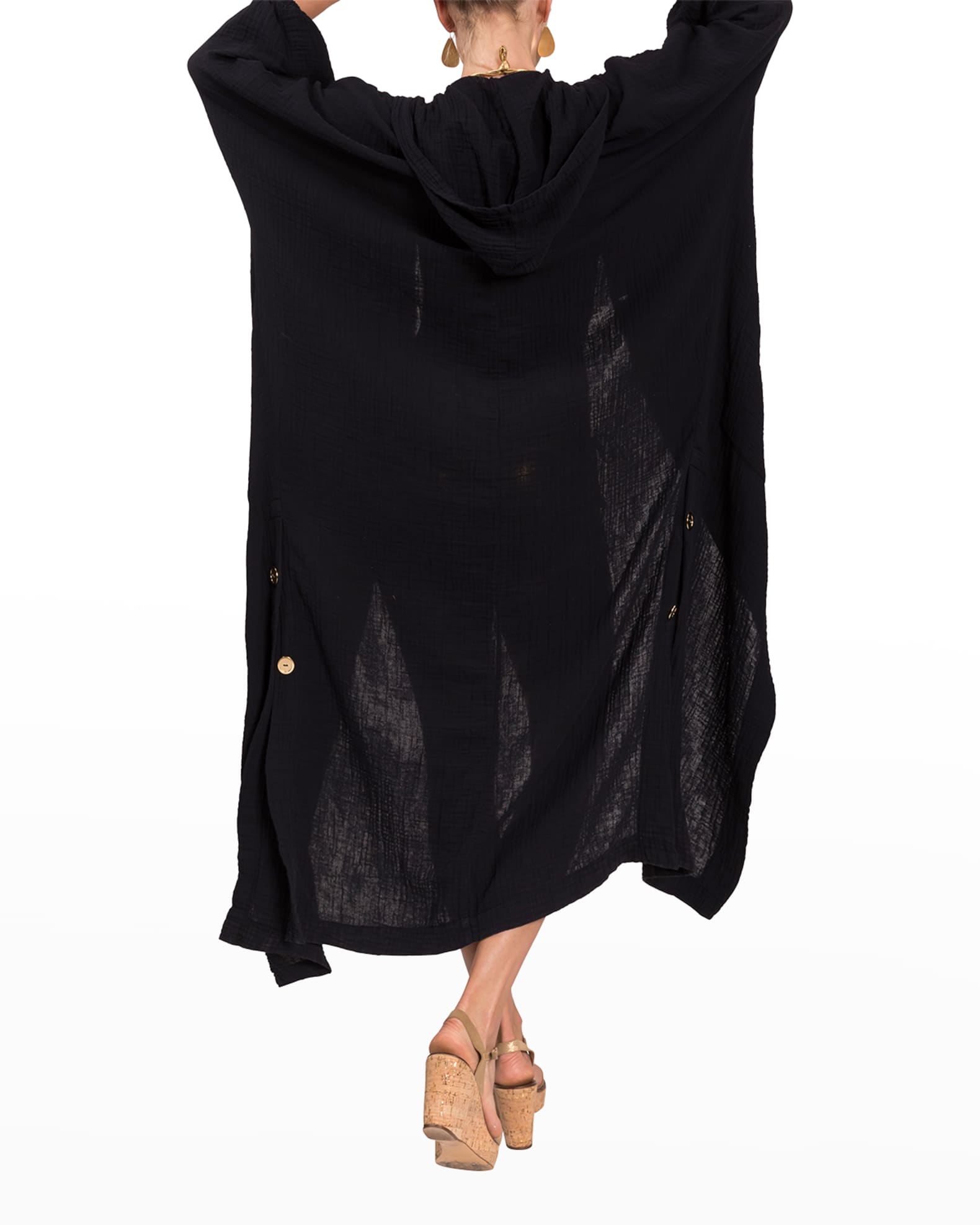 Everyday Ritual Jade Cotton Gauze ButtonFront Coverup Neiman Marcus