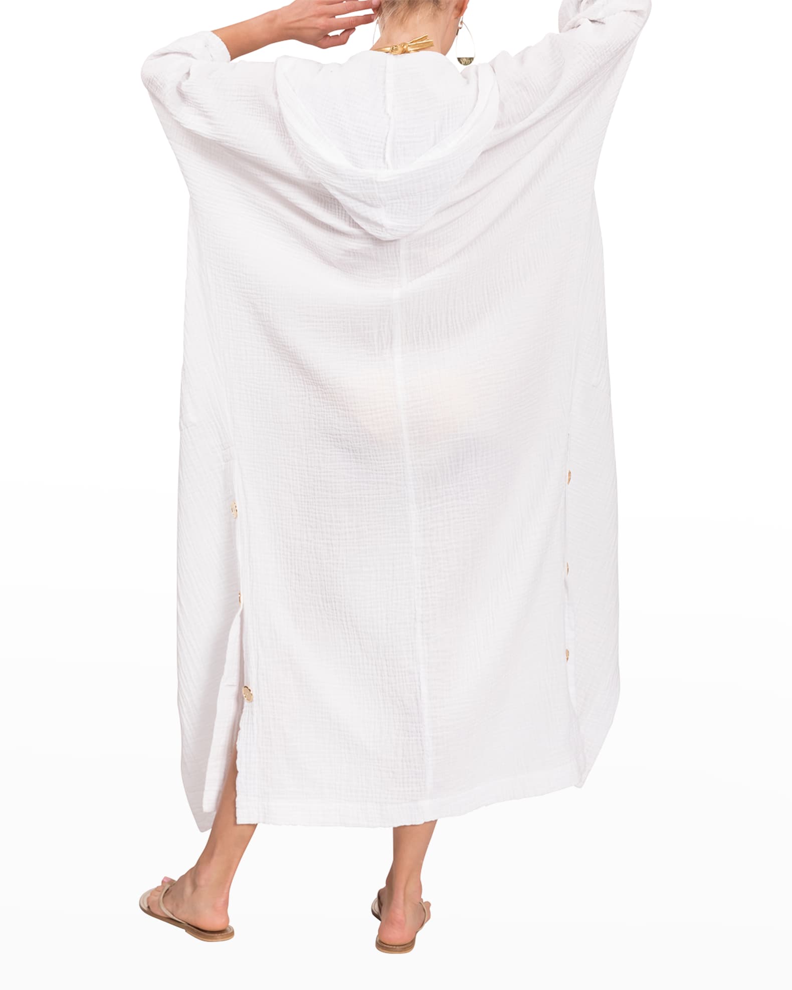 Everyday Ritual Jade Cotton Gauze ButtonFront Coverup Neiman Marcus