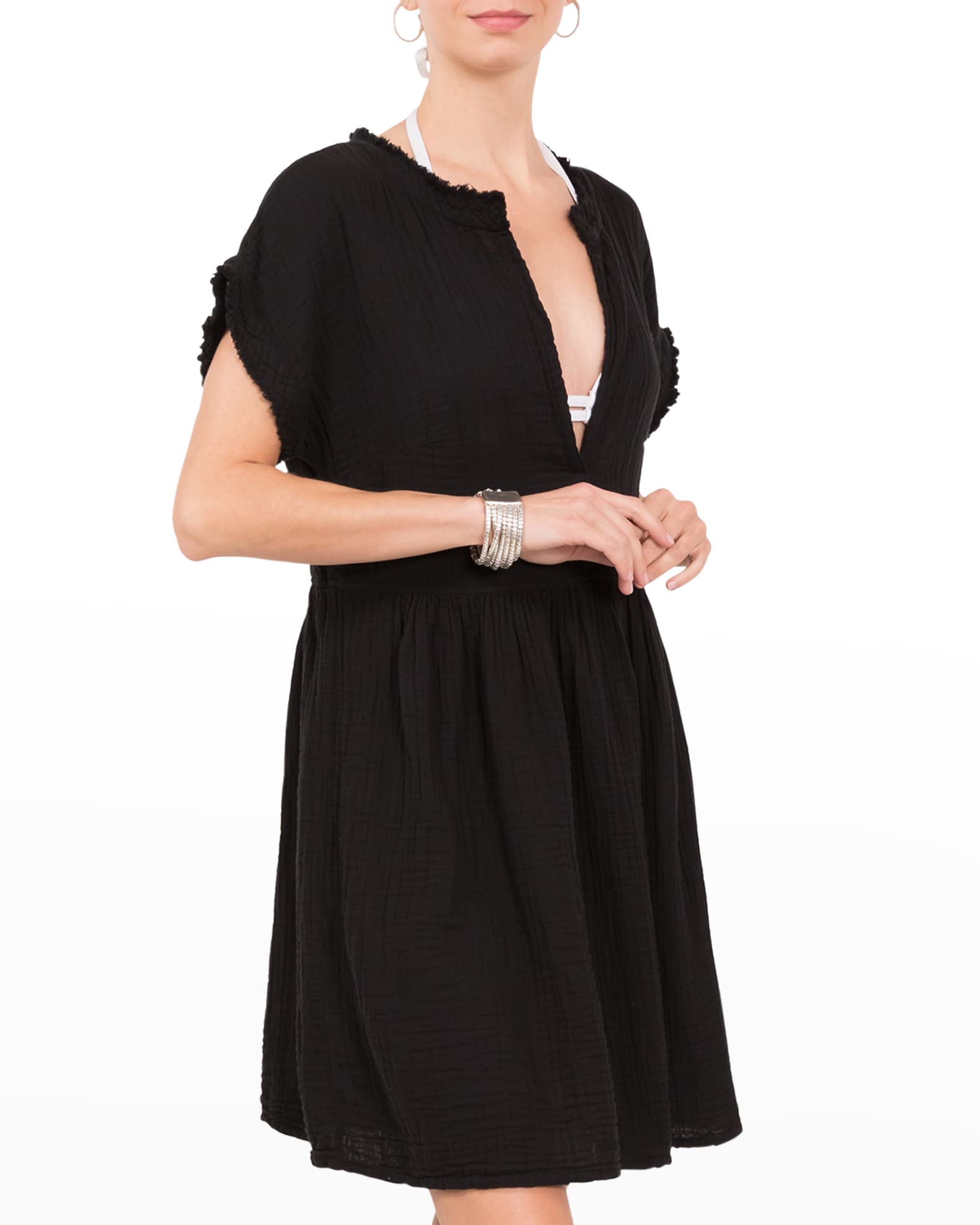 Everyday Ritual Regina Cotton Gauze Mini Beach Dress Neiman Marcus