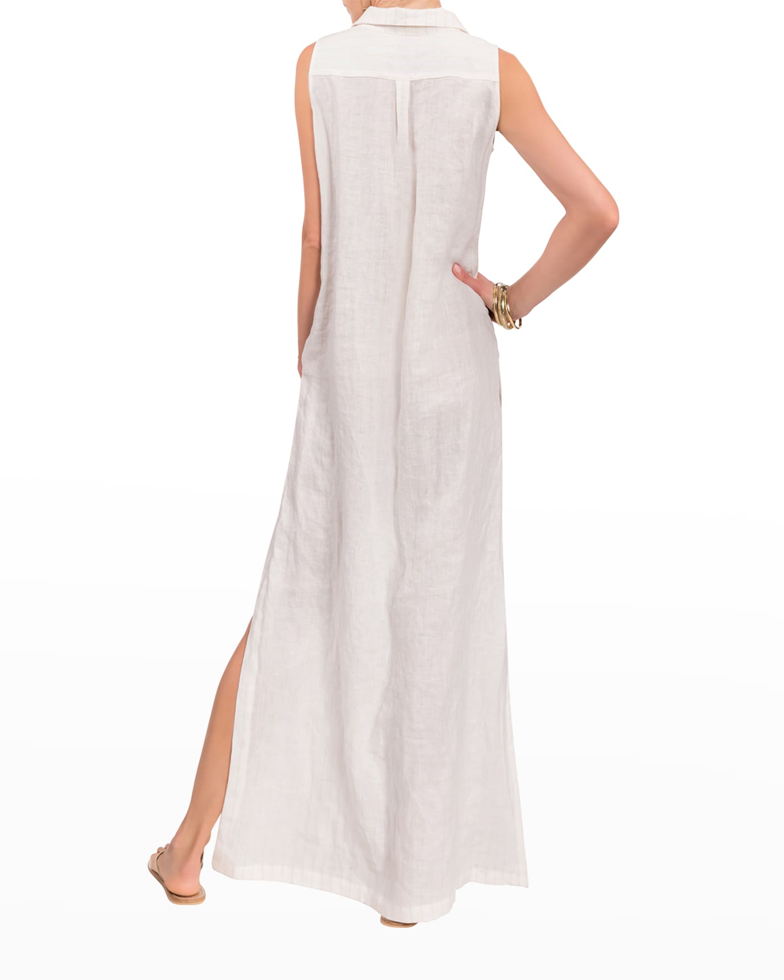 Everyday Ritual Vivienne Sleeveless ButtonFront Kaftan Dress Neiman
