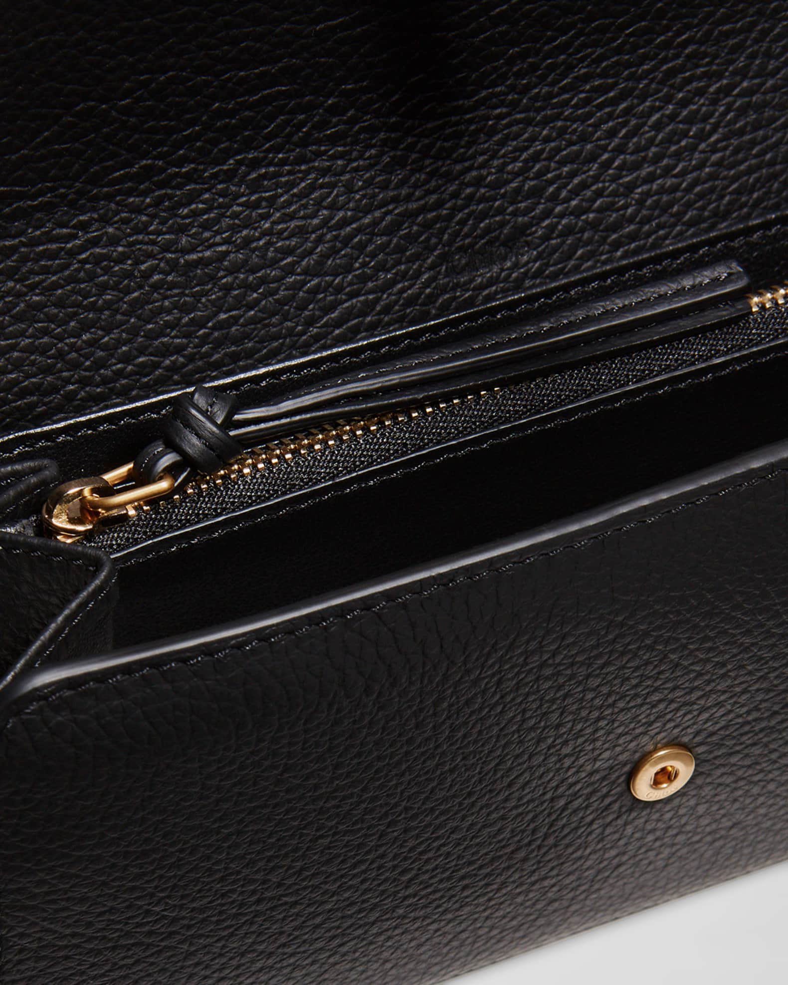 Chloe Marcie Long Flap Wallet in Grained Leather | Neiman Marcus