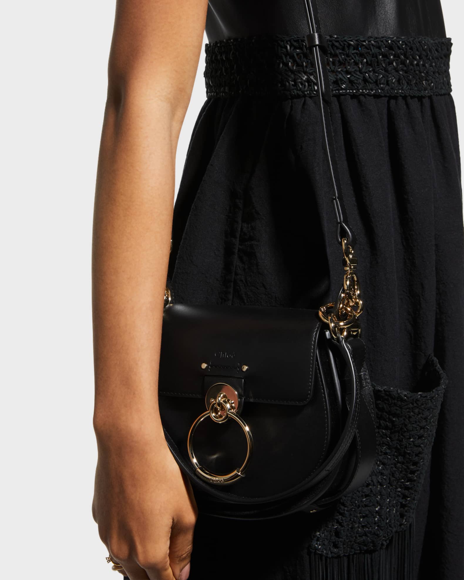 Chloé Black Leather Small Tess Crossbody Bag, Best Price and Reviews