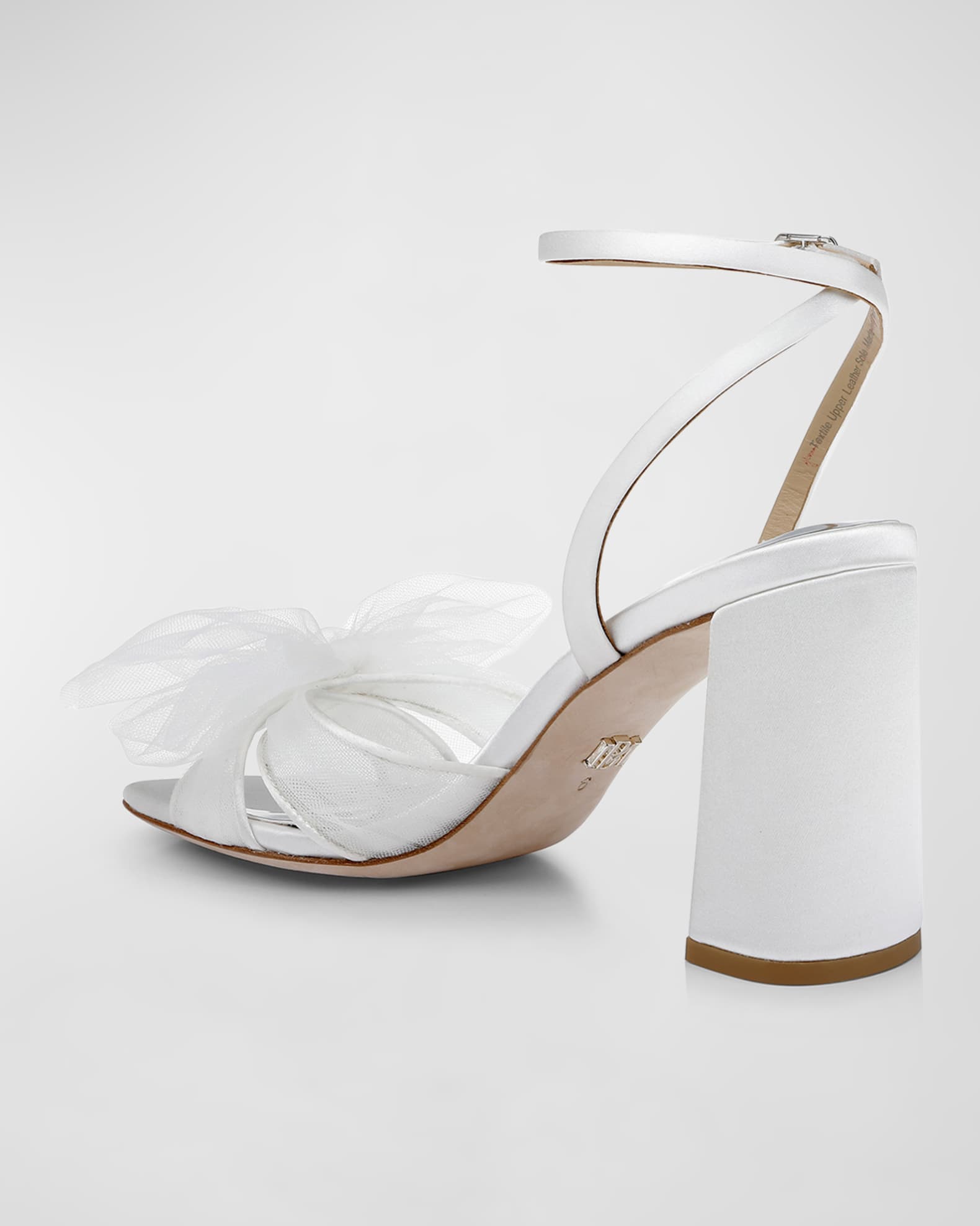 Badgley Mischka Tess Tulle Bow AnkleStrap Sandals Neiman Marcus