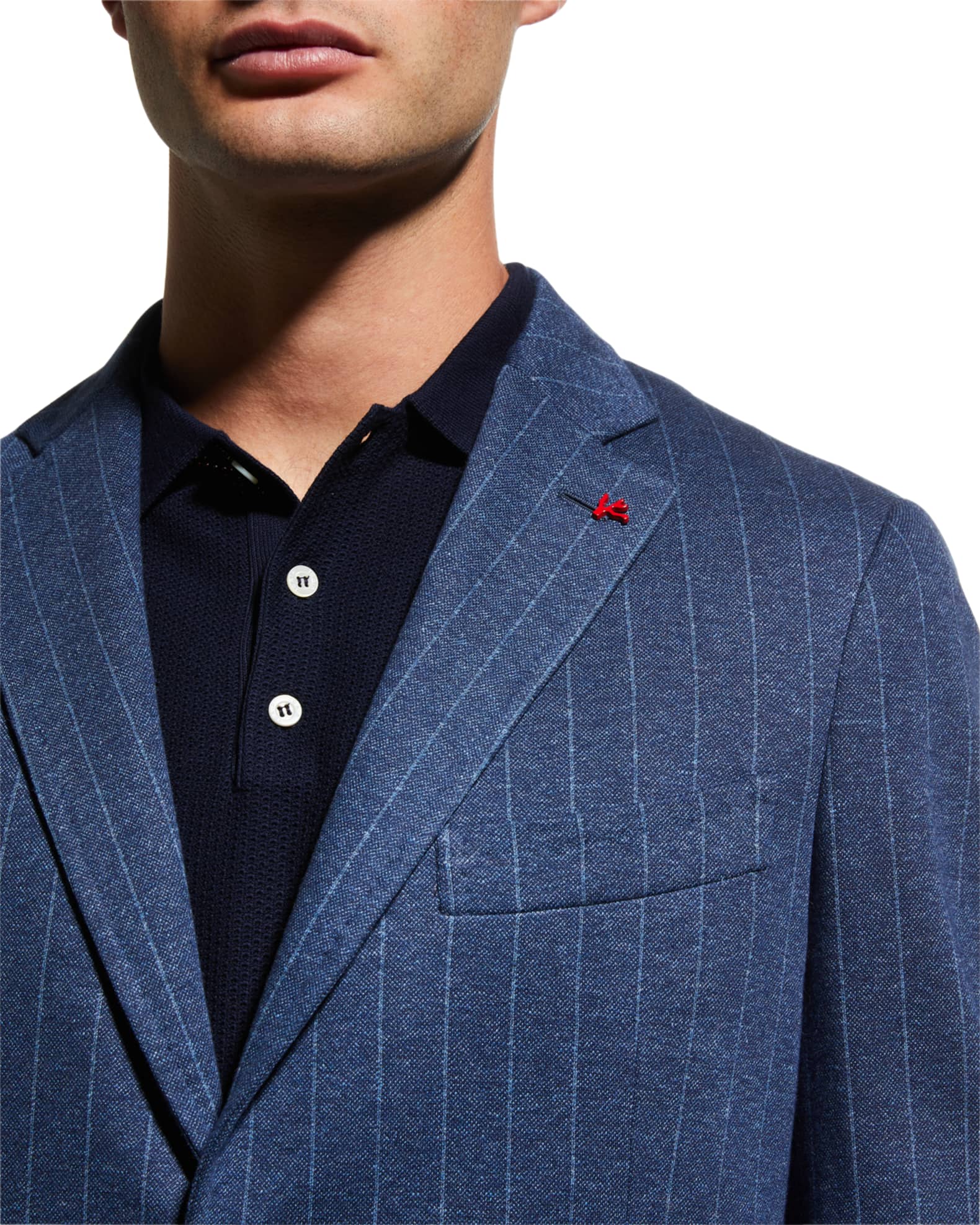 Isaia Men's Striped Jersey Suit | Neiman Marcus