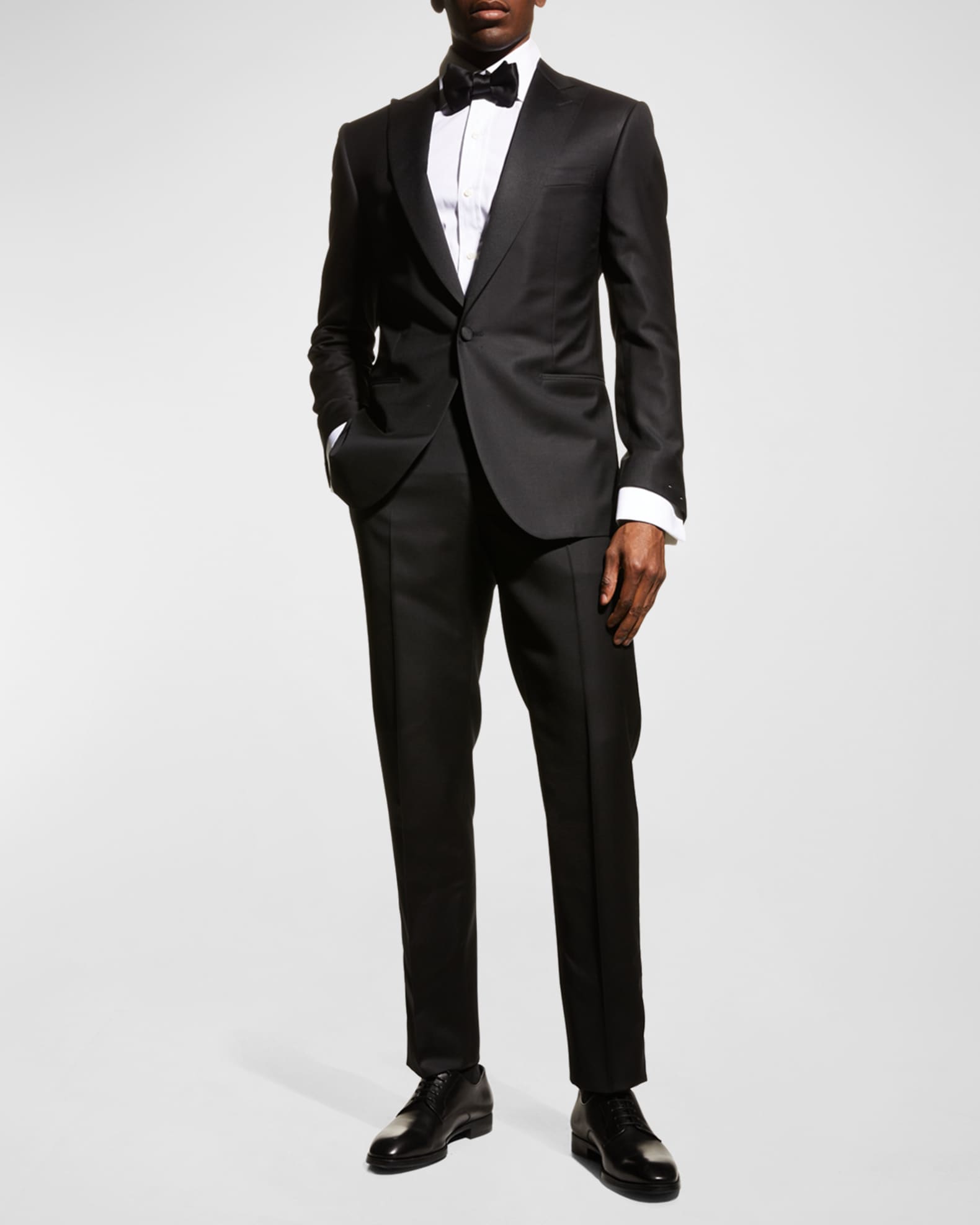 Corneliani Men's Solid Peak-Lapel Tuxedo | Neiman Marcus