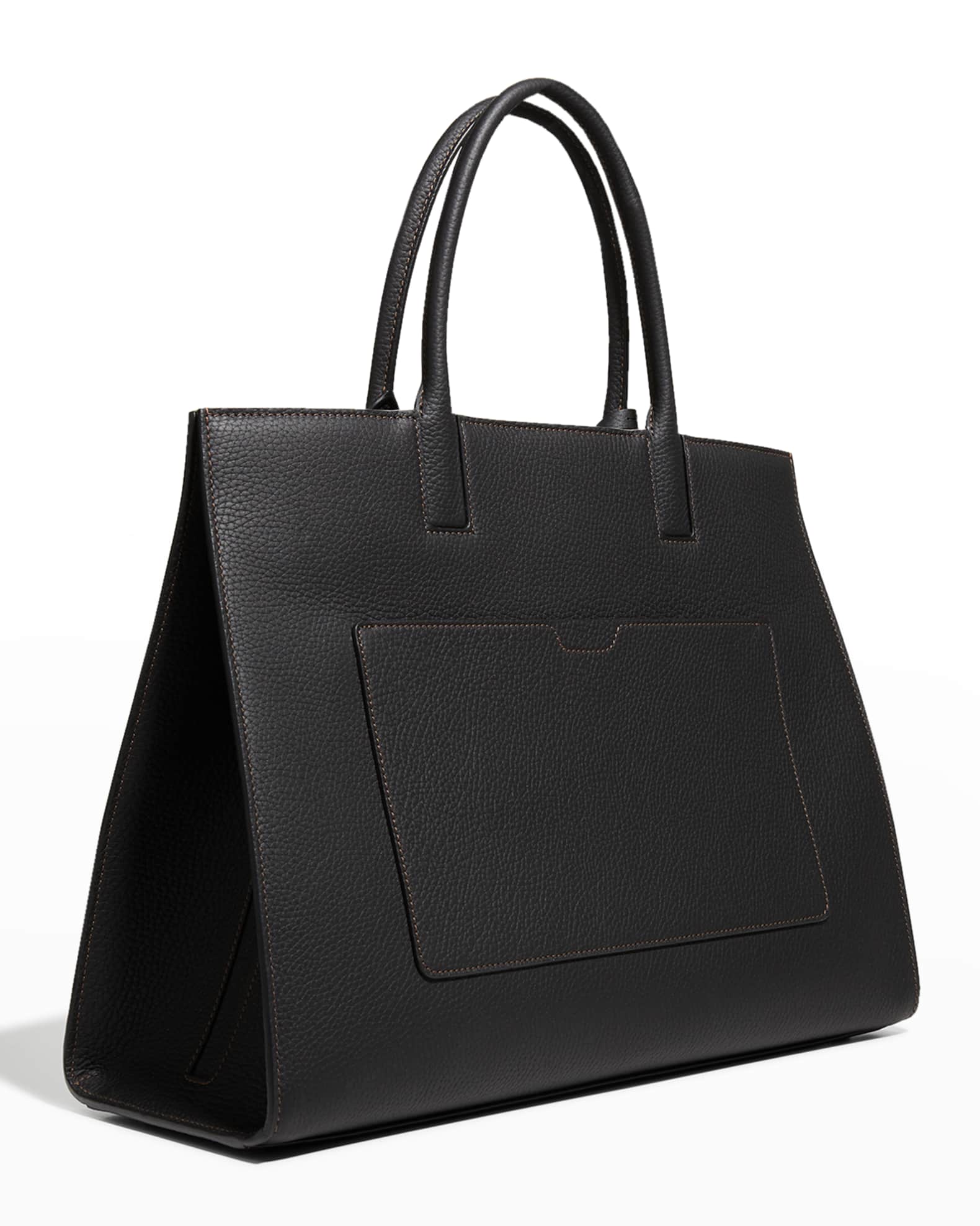 Burberry TB Classic Grainy Leather Tote Bag Neiman Marcus